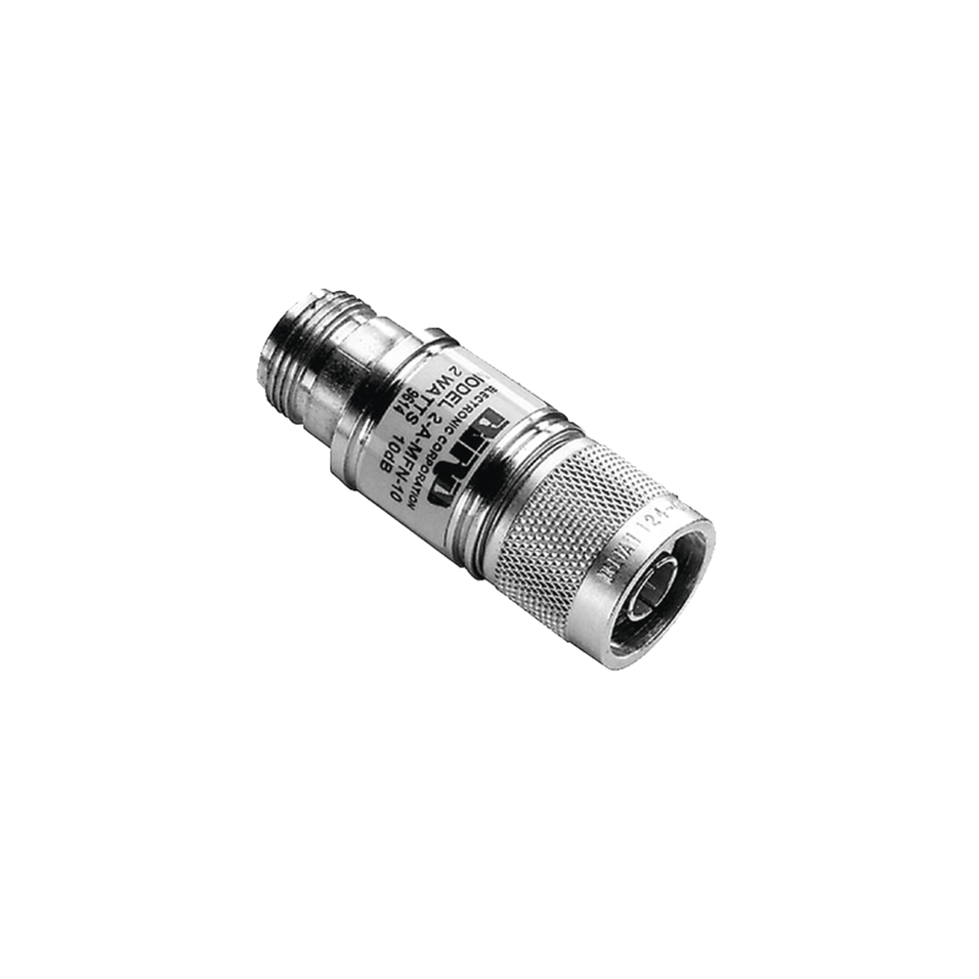 Atenuador en Línea de 10 dB, 2 W. Máximo, CD-4 GHz, Conectores N Macho-Hembra.