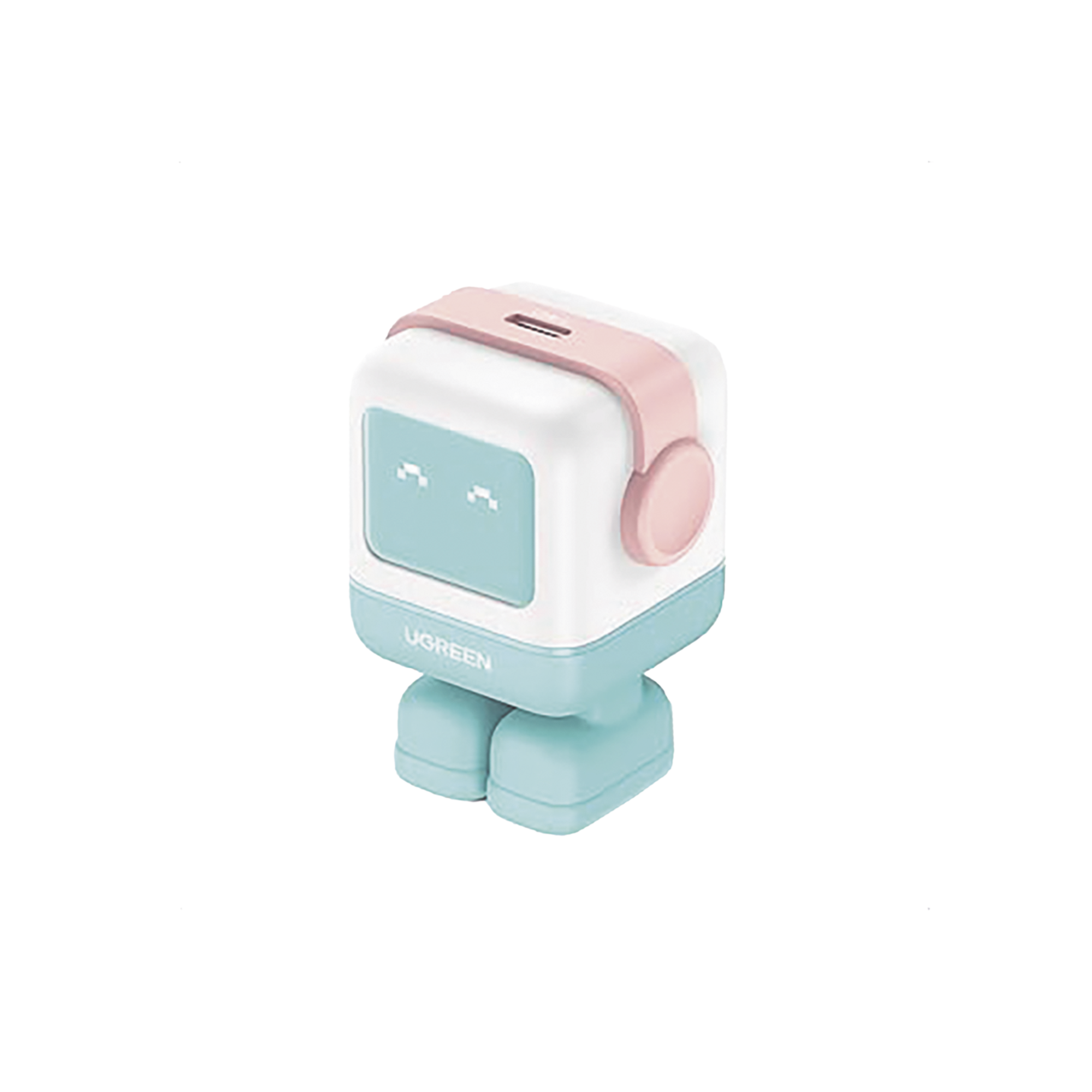 Cargador Mini GaNRobot 30W serie UNO | 1 USB-C de Carga Rápida | Tecnología GaN II | Multiprotocolo PD/QC/SCP/FCA | Carga Inteligente | Pantalla LED | Zapato Magnético Extraíble | Thermal Guard | Color Pink-Blue