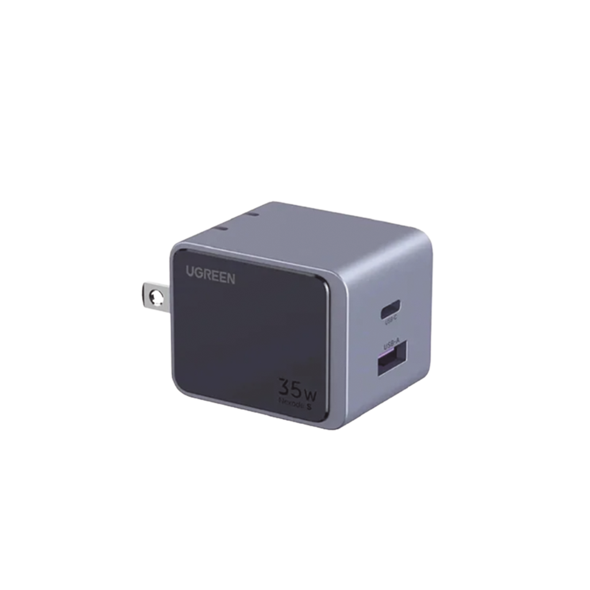 Cargador de 35W serie Nexode S | 2 Puertos de Carga Rápida | 1 USB-C | 1 USB-A | Tecnología GaN II | PD3.0 | QC4.0 | FCP/SCP/AFC/PPS/PPS2.0 | Tecnología de Protección Térmica | Optimiza la Carga | Carcasa Ignifuga.