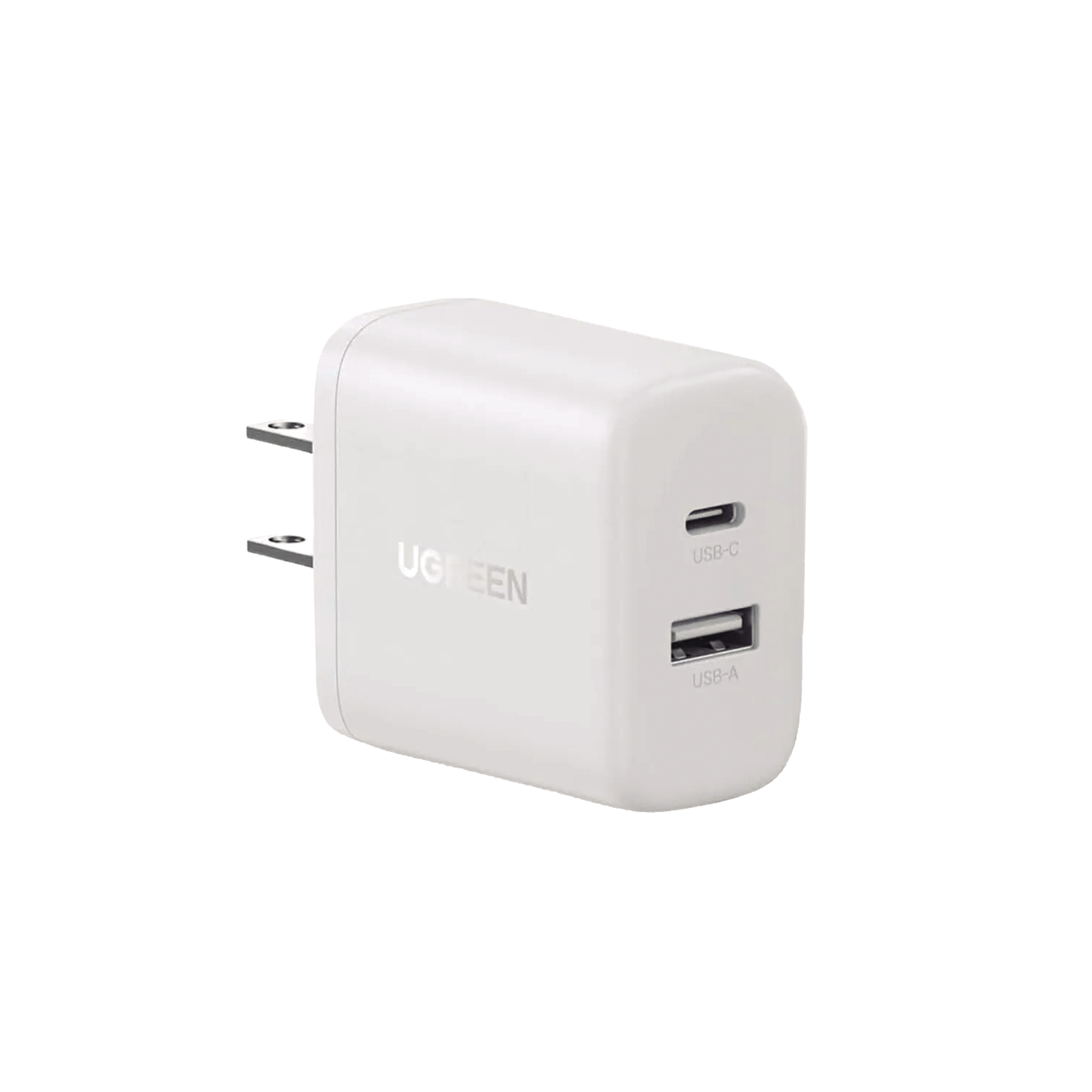 Cargador 2 En 1 Ugreen Carga Rápida 20w Blanco USB C, USB A