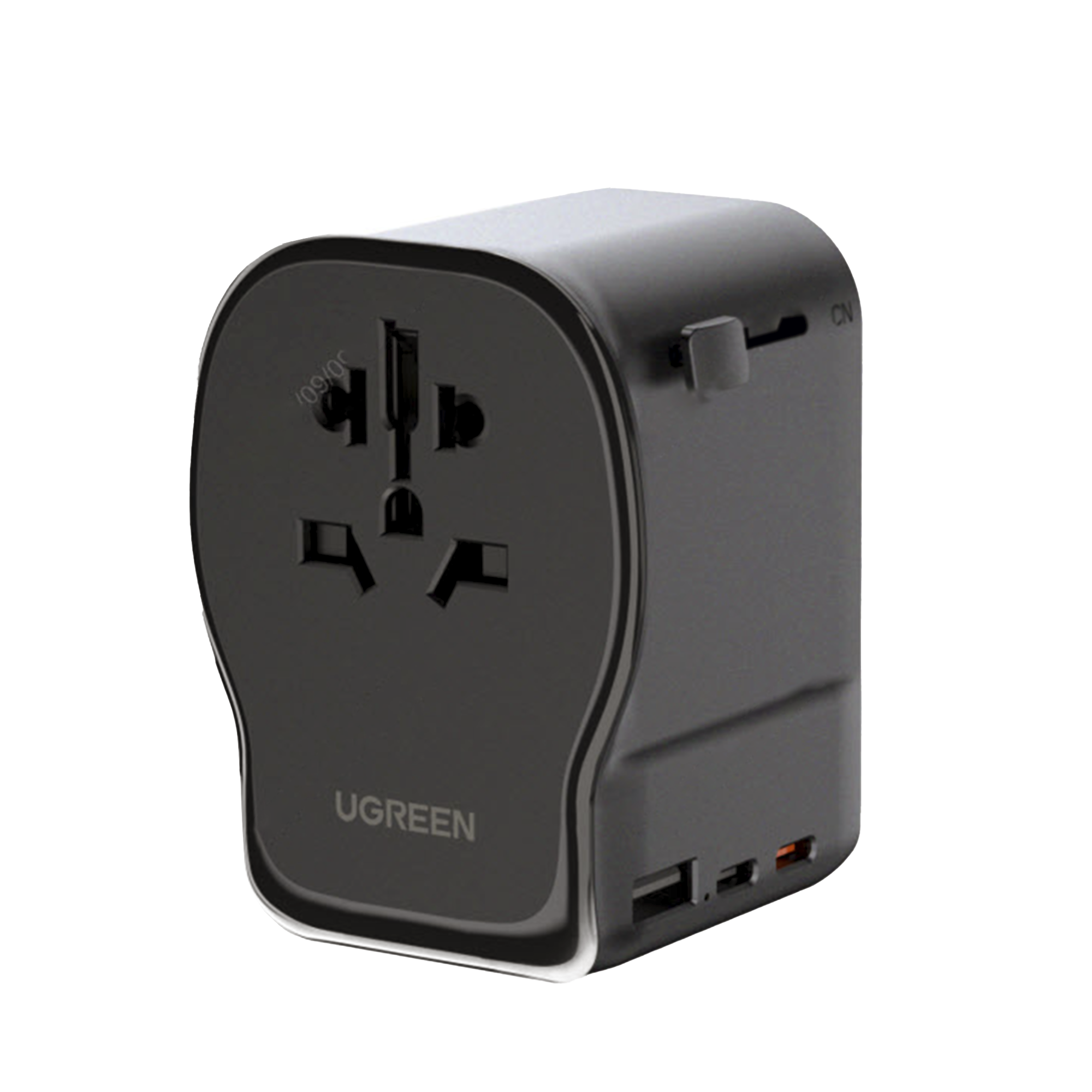 Cargador de Viaje 65 W, 2C1A, Negro y Gris