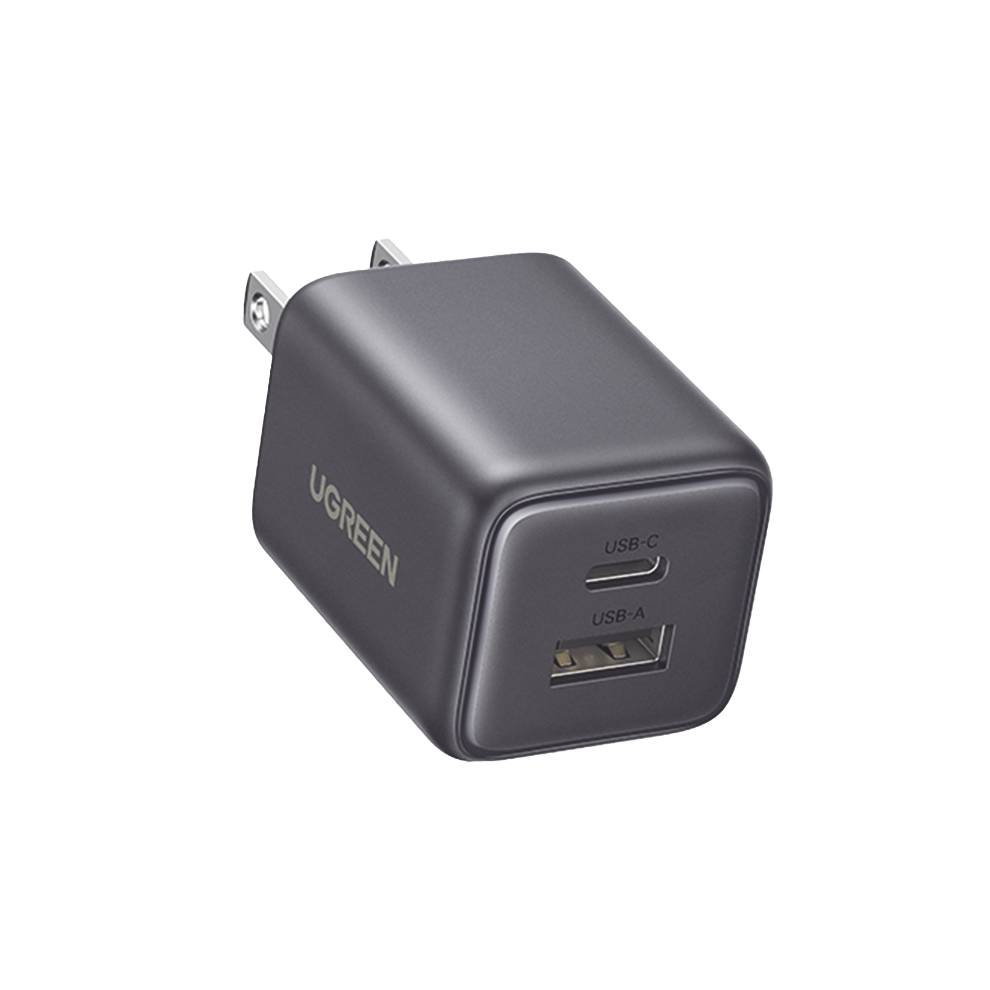 Cargador rápido GaN 1A1C de 20 W y 2 puertos