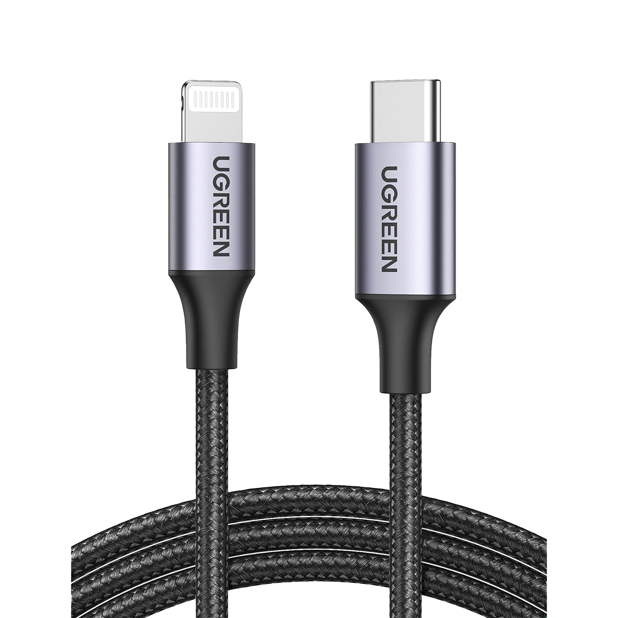 Cable USB-C a Lightning | 2 Metros | Certificado MFi | Carga Rápida 60W | 480 Mbps | Conector C94 | Adecuado para iPhone, iPad y iPod | Protección Integrada | Caja de Aluminio | Nylon Trenzado | Color Negro.