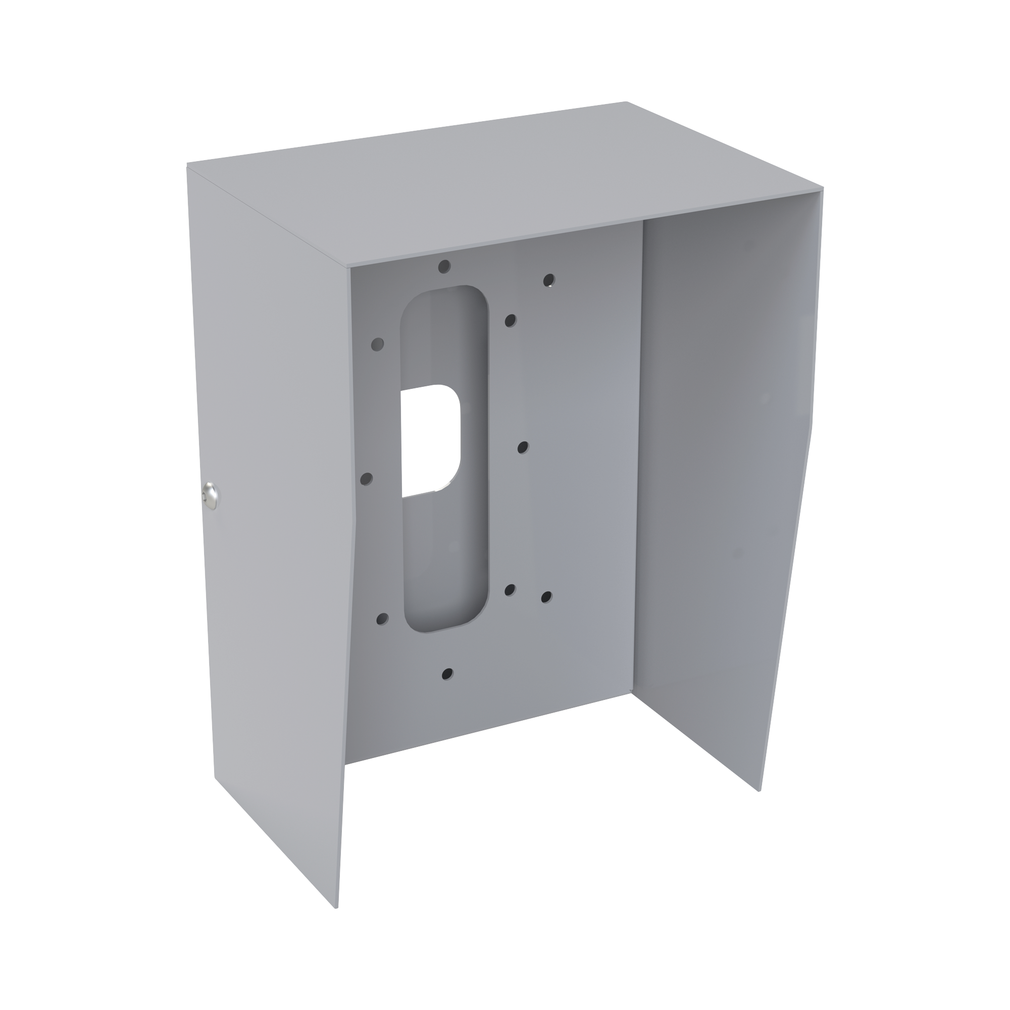 Cubierta Industrial para montaje de Porteros IP Fanvil y Grandstream, pintura electrostática color gris.