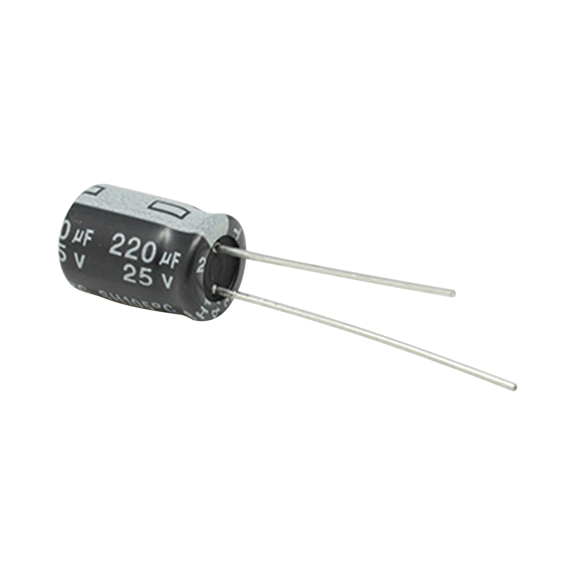 Capacitor Electrolítico de Aluminio, Radial de 220 µFd, 25 Vcc, 105 °C, 8 x 11 mm, .