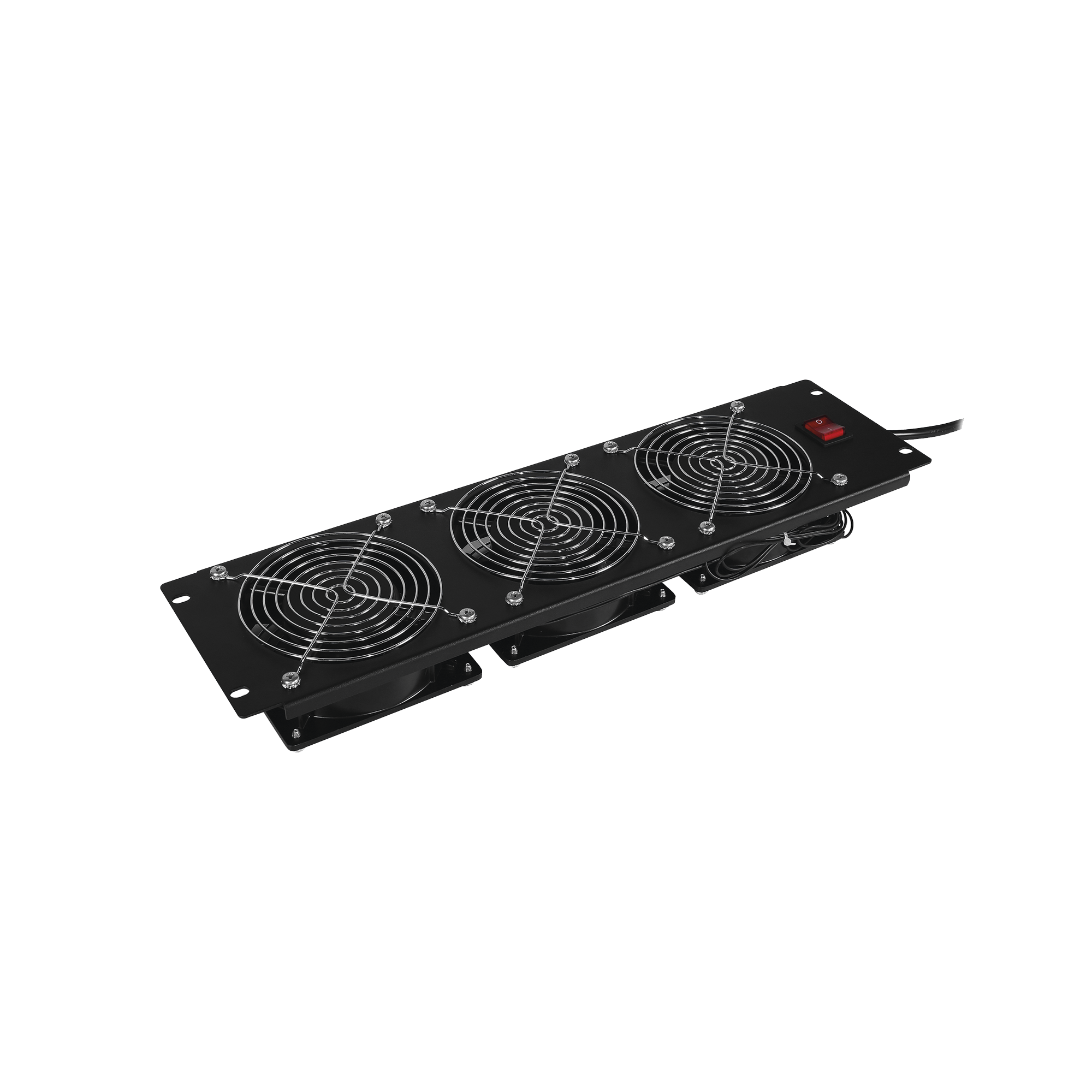 Kit de 3 Ventiladores para Montaje en Rack de 19 in, Alimentación 120 Vca con Plug NEMA 5-15P, 3 UR, Color Negro