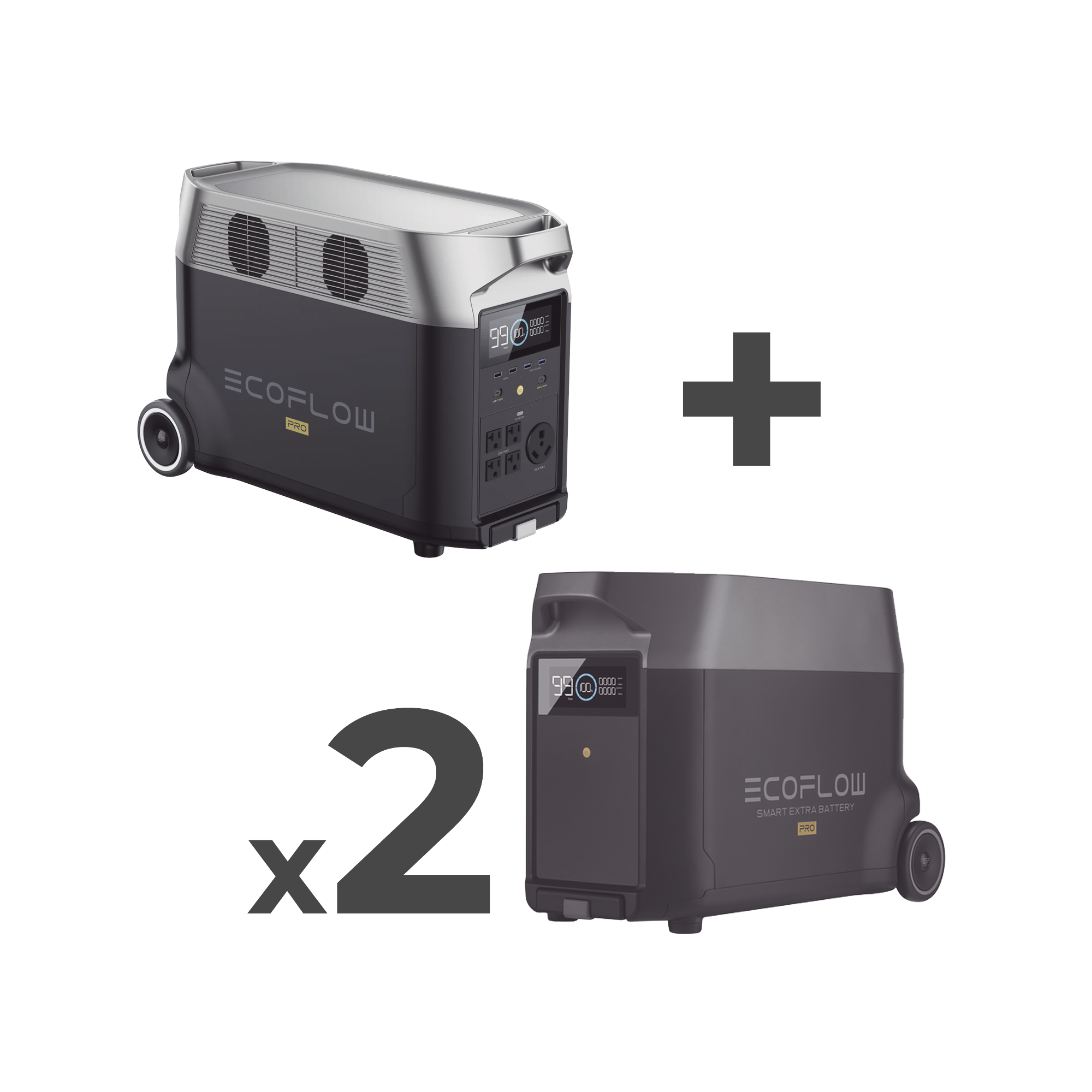 Estación de Energía Portátil DELTA PRO 3600Wh Litio LFP / 5 AC 3600W (7200W Pico) / 2 USB-C 200W / Capacidad para Aumentar Respaldo / Cargador de Coche 10A a 12.6V / Conectividad WiFi y Bluetooth (App) / Carga Solar 1600W Ma