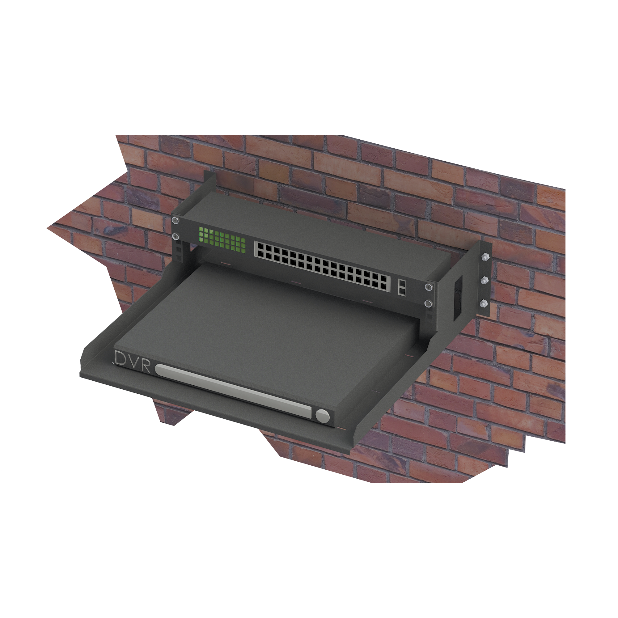 Rack Abierto de Montaje en Pared, de 19in, de 2 Unidades de Rack, con Charola de 460 mm de Profundidad, Se envía el Gabinete Armado.