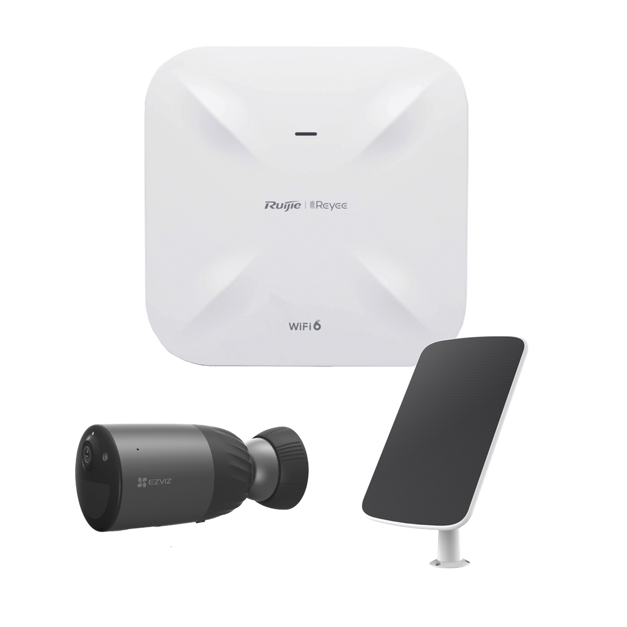 Kit de Cámaras Wi-Fi con Access Point/ Incluye 1 Cámara de Batería CS-BC1C / 1 Pane solar Mod. CS-CMT-SOLARPANEL-C / 1 Access Point RG-RAP6260(G)
