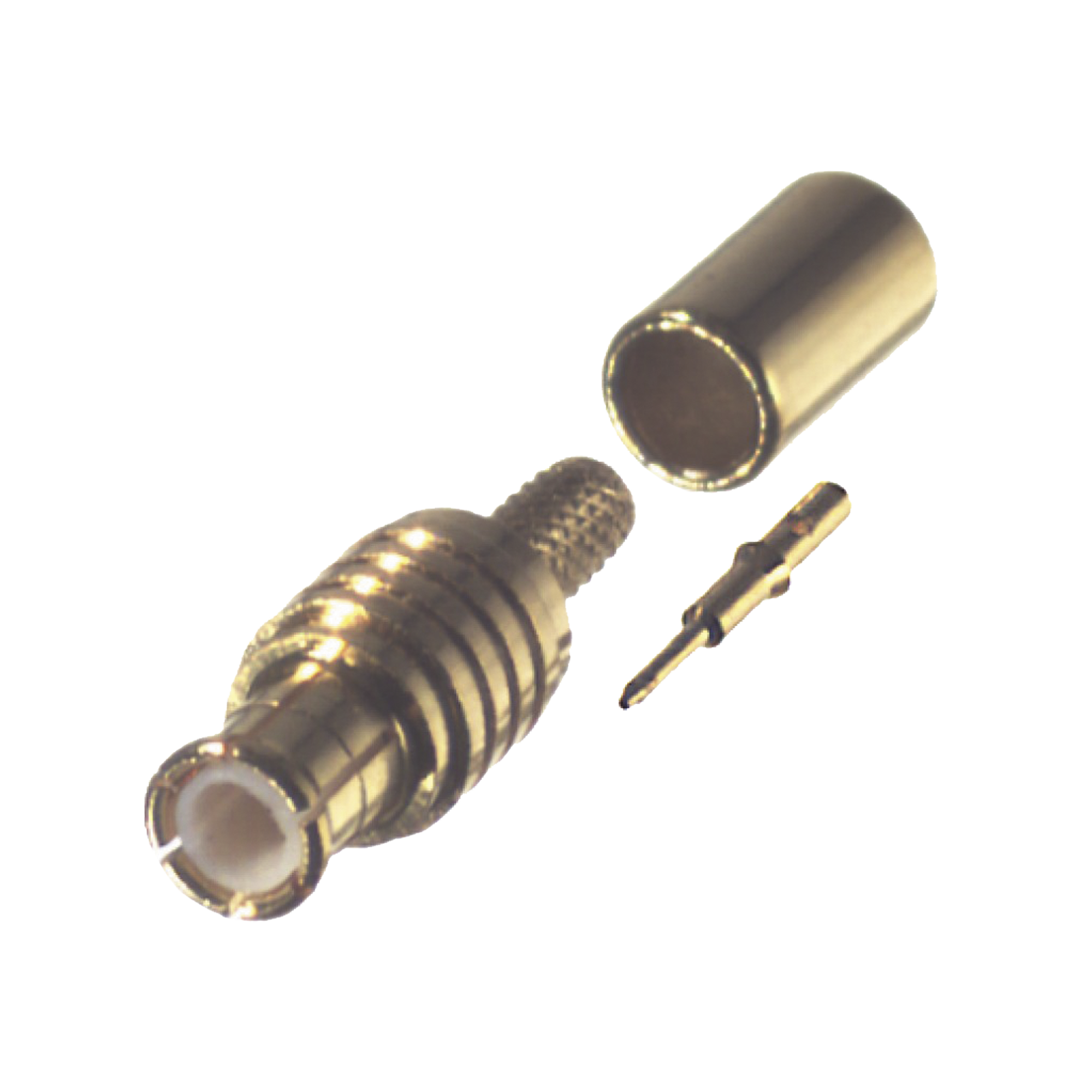 Conector MCX Macho en Línea, de Anillo Plegable en Cable RG-174/U, Oro/ Oro/ Teflón.