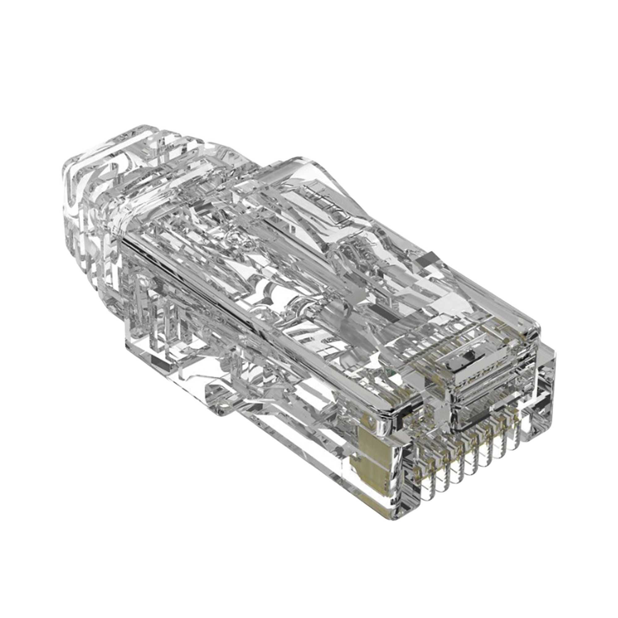 Plug RJ45 Cat6/6A, Para Cable UTP de Calibre 28 AWG (Diámetro Reducido), Chapado en Oro de 50 micras, Paquete de 100 piezas