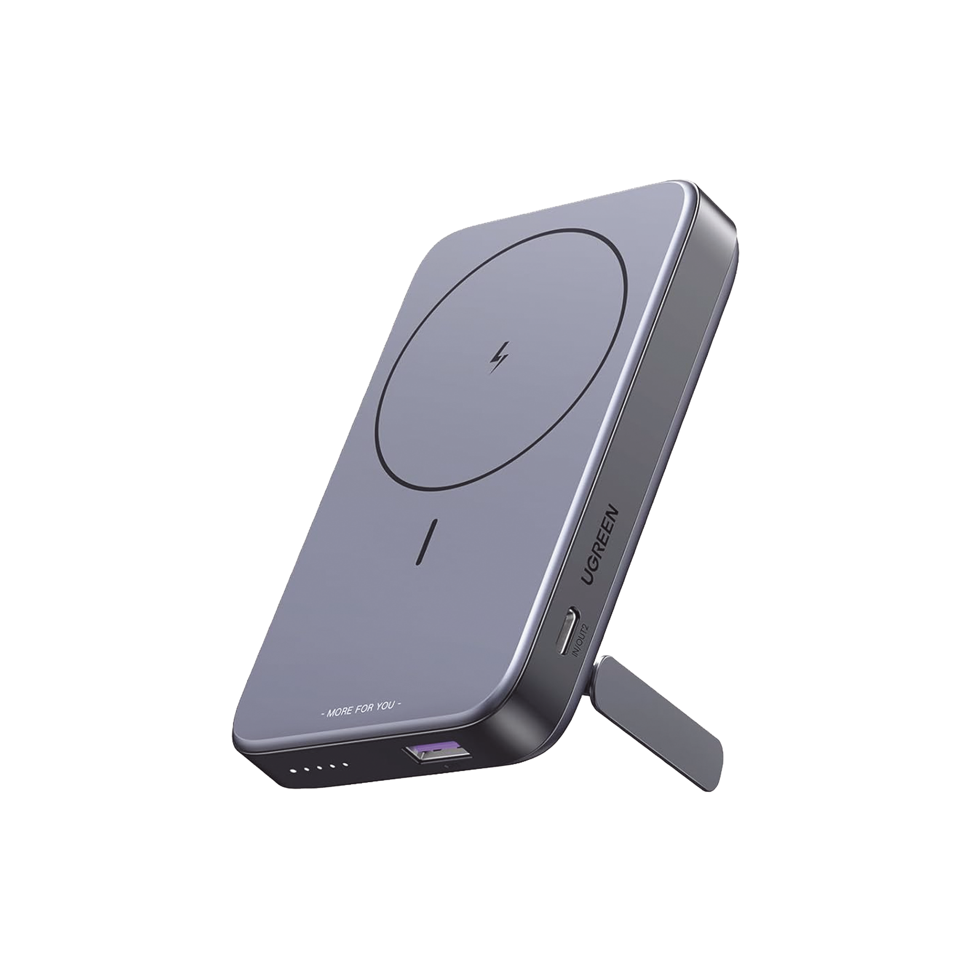 Power Bank MagSafe de 10000mAh NEXODE | 20W | 1 USB-C | 1 USB-A | Carga Rápida bidireccional | Soporta modo Standby | Soporte Plegable |  Ultra Delgado | Ultra ligero | Compatible con iPhone 15/14/13/12 | Color Gris.