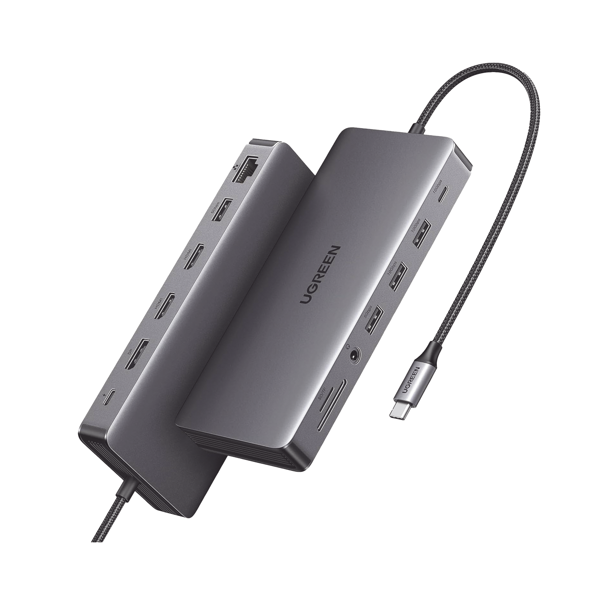 HUB USB-C (Docking Revodok Pro 313) 13 en 1 | 2 HDMI 4K@60Hz | 1 DP 4K@60Hz | USB-C 3.2 (10Gbps) | 2 USB-A 3.2 (10Gbps) | 2 USB-A 3.0 (5Gbps) | USB-C PD Carga 100W | RJ45 (Gigabit Ethernet) | SD + Micro SD (TF) Simultáneo | Jack Audio 3.5mm.