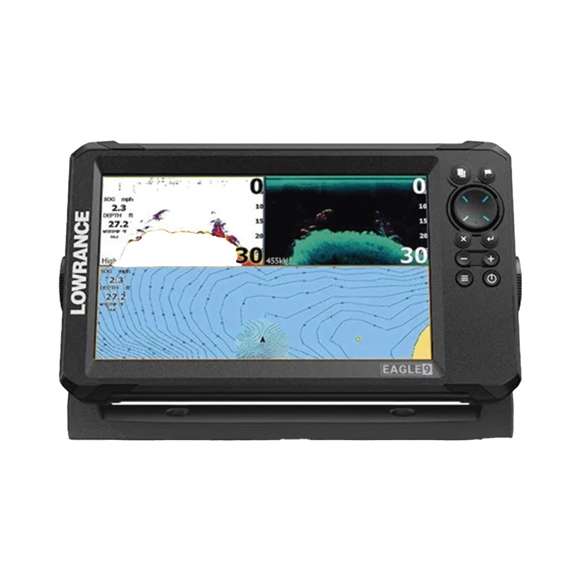 Eagle-9 ecosonda en pantalla horizontal IPS de 9 pulgadas, incluye transductor skimmer 50/200 kHz
