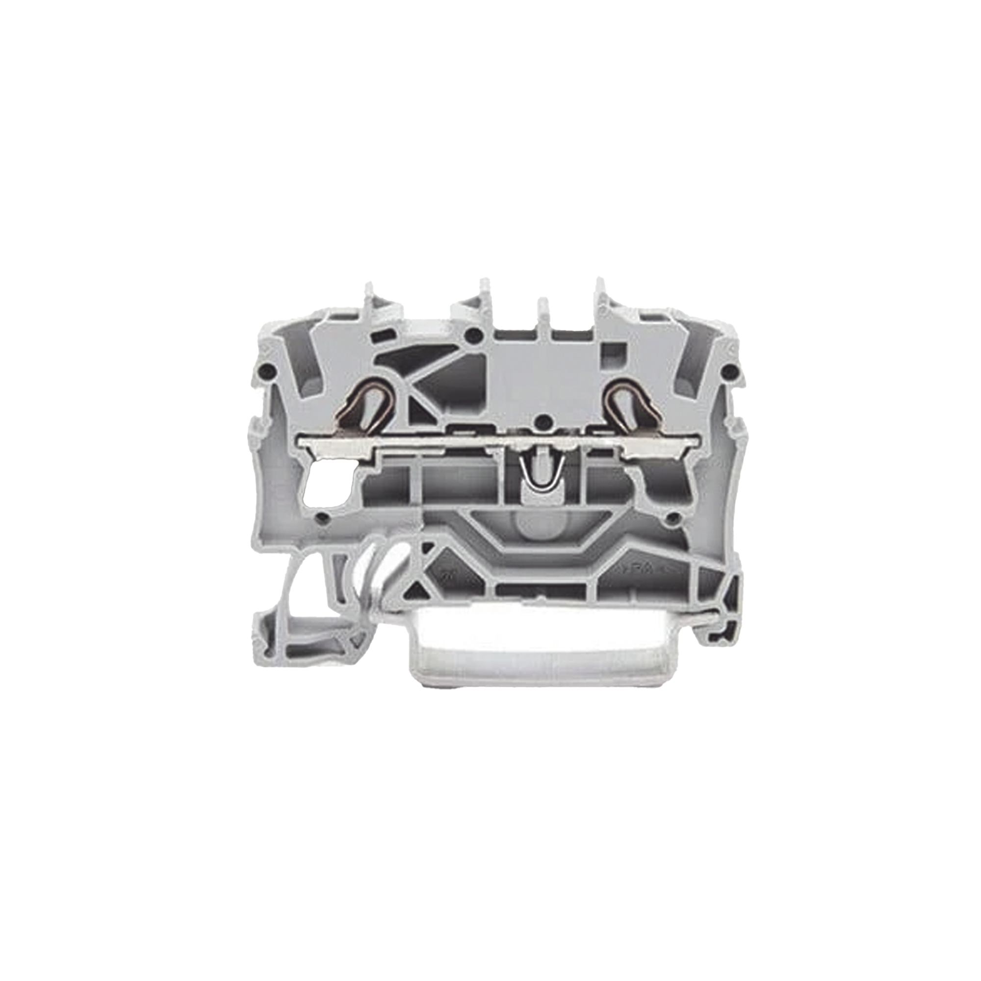 Borna de paso para 2 conductores; 2,5 mm²; Apropiado para aplicaciones Ex e II; Marcaje lateral y central; para carril DIN 35 x 15 y 35 x 7,5; Push-in CAGE CLAMP®; 2,50 mm²; gris