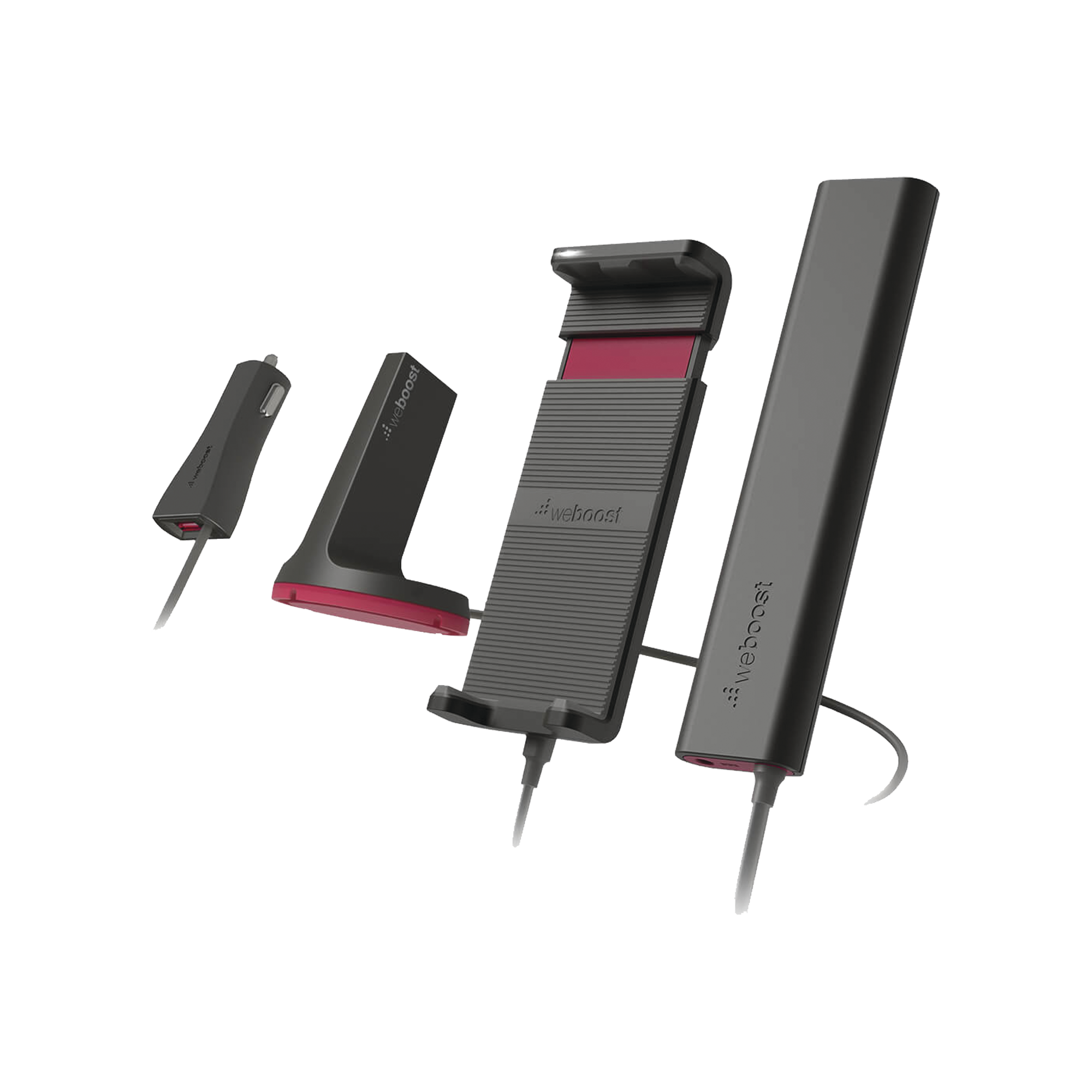 Kit Amplificador de señal celular 4G LTE, 3G y VOZ. Especial para vehículos donde el conductor o copiloto requiere la mayor concentración de señal. Soporta un usuario y múltiples operadores.