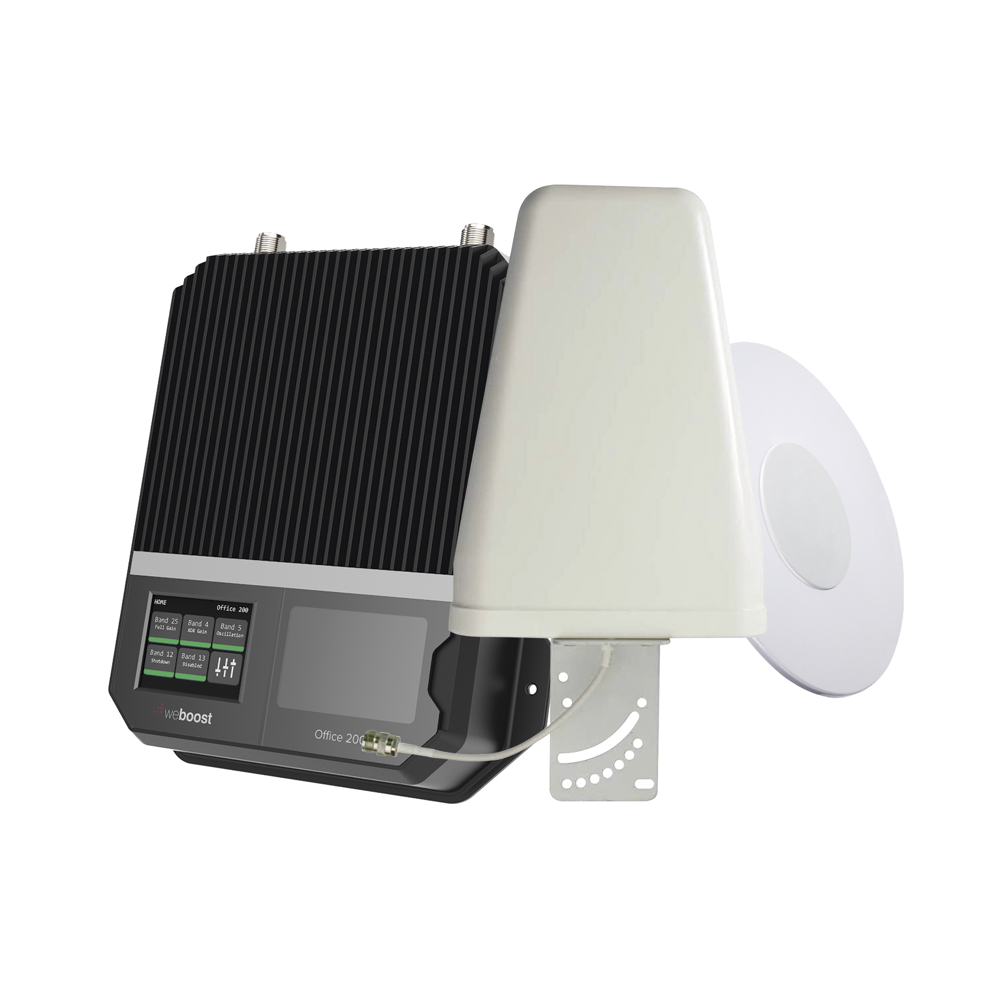KIT Amplificador de señal celular 4G LTE, 3G y VOZ con antena direccional. Especial para cubrir áreas de hasta 4300 Metros Cuadrados por ser de grado comercial e industrial. Soporta múltiples operadores, tecnologías y usuarios.