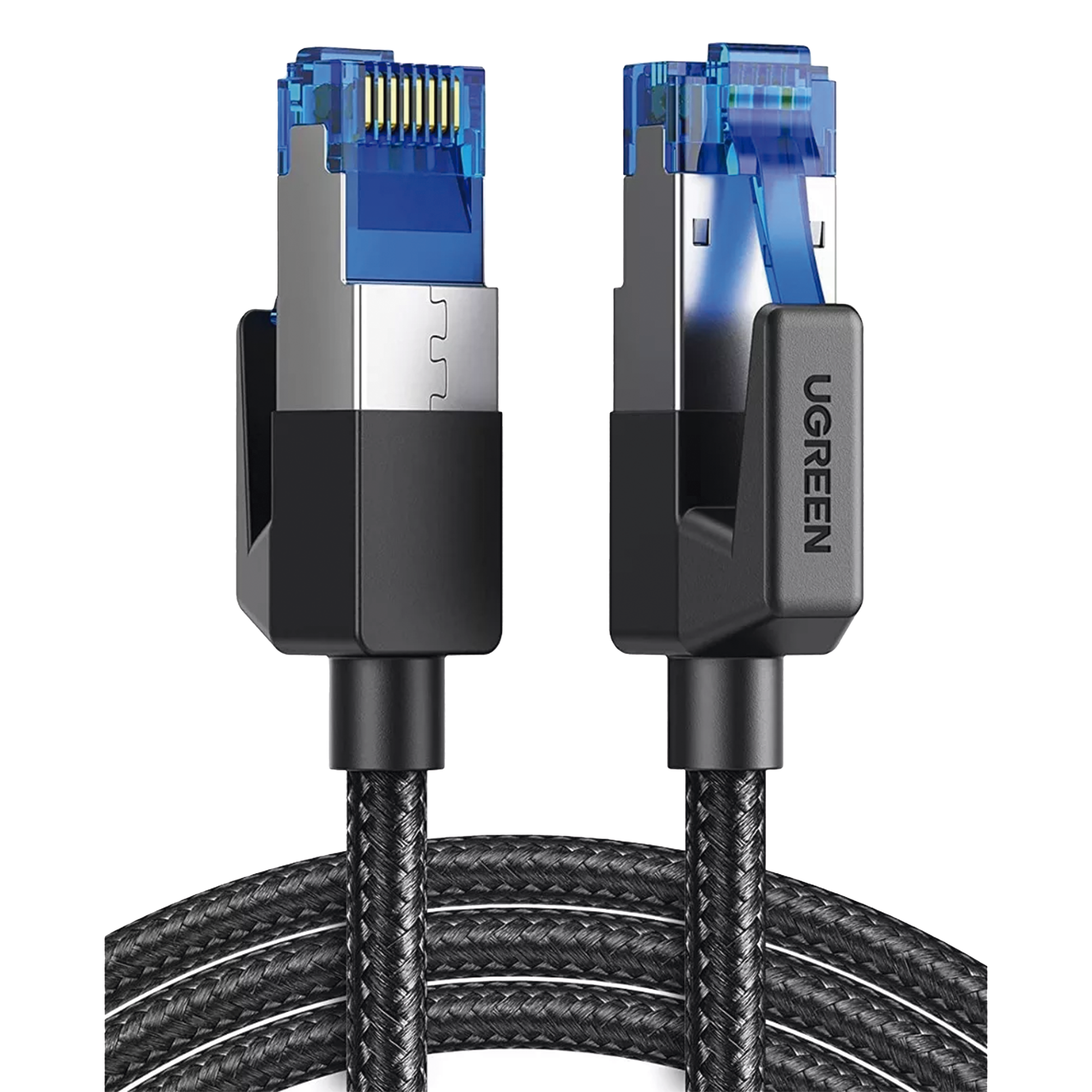 Cable Ethernet Cat8 CLASS�?�F/FTP Redondo con Malla de Nylon 2 Metros