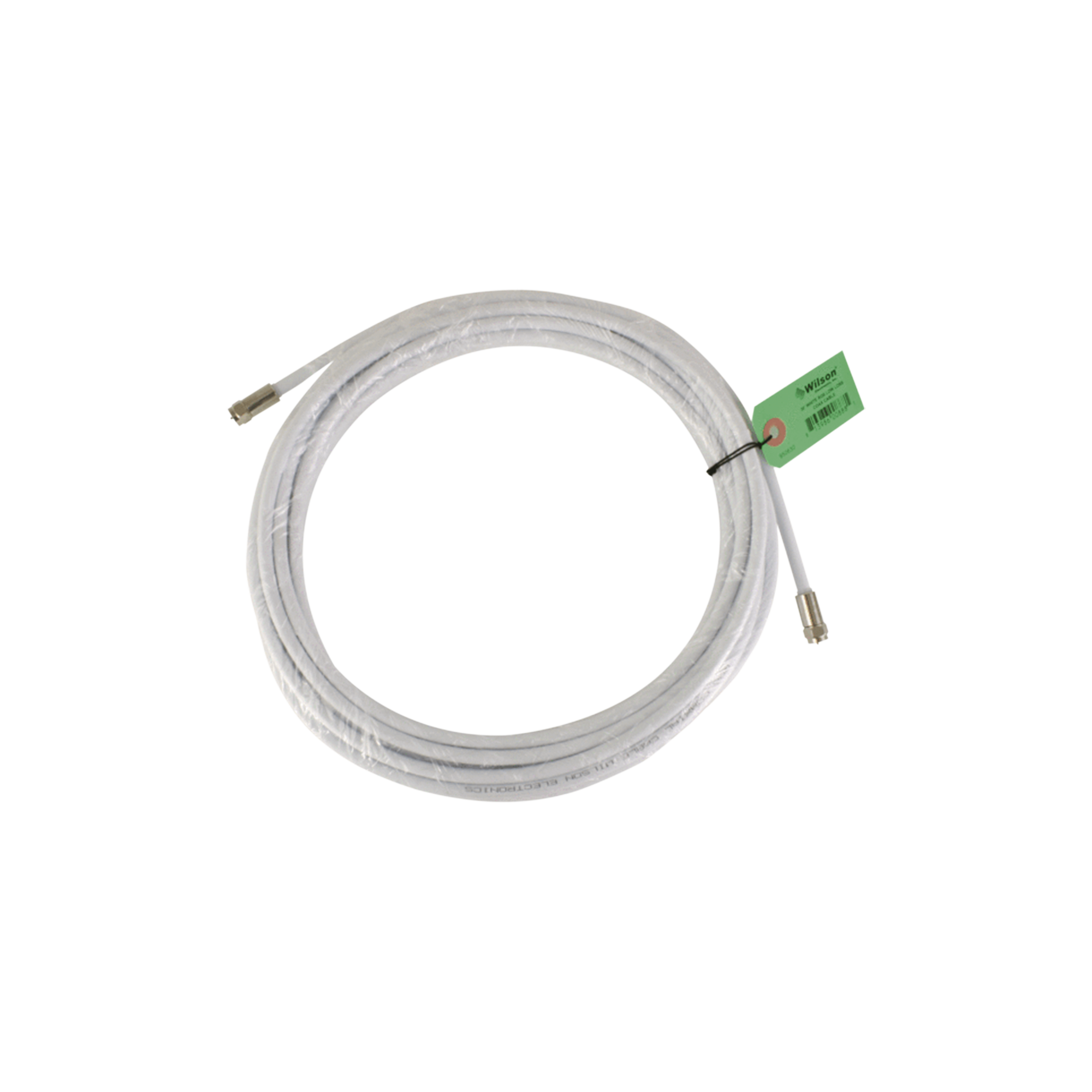 Jumper Coaxial con Cable Tipo RG-6 en Color Blanco de 9.14 Metros de Longitud y Conectores F Macho en Ambos Extremos. 75 Ohm de Impedancia.