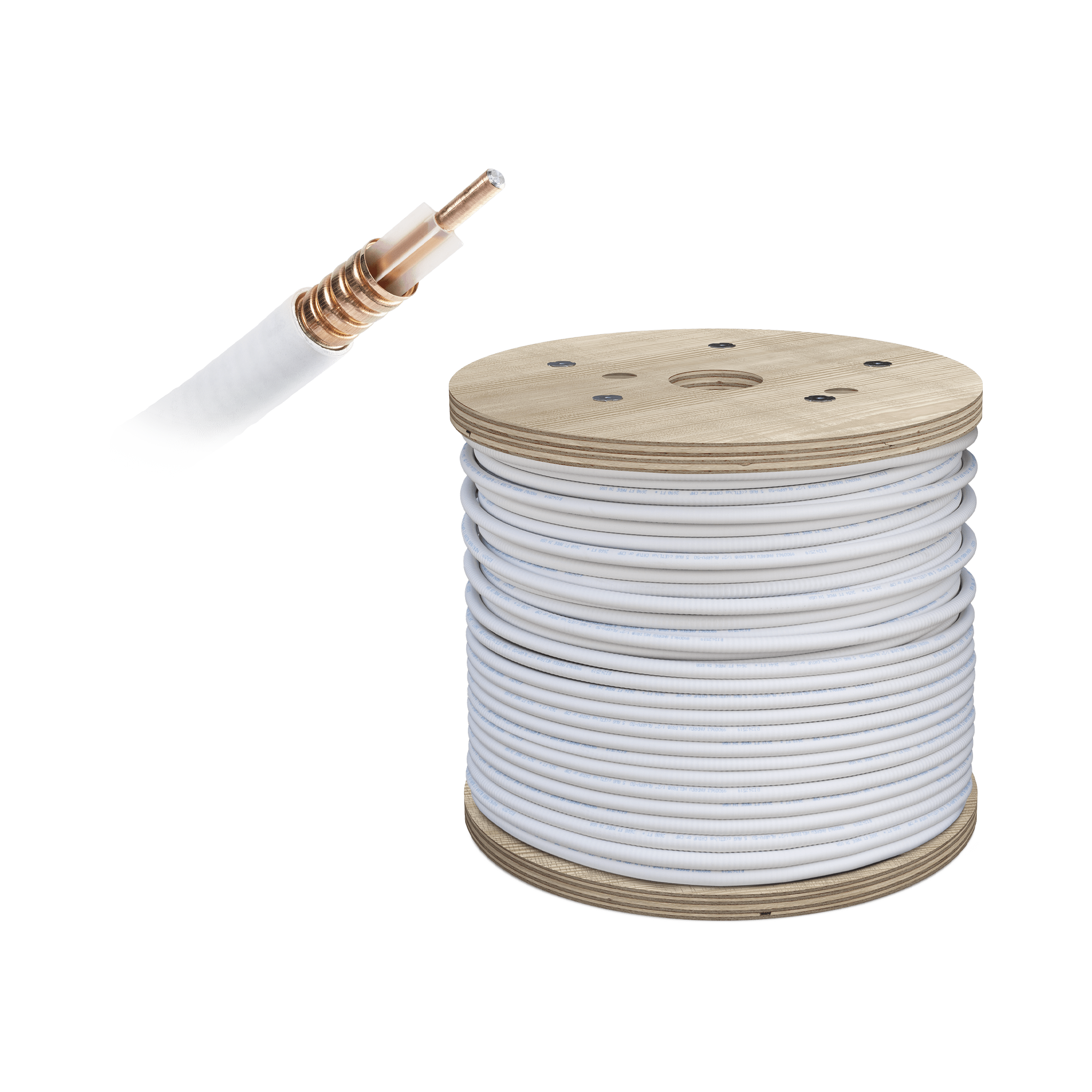 Carrete de cable coaxial PLENUM de baja perdida WILSON de 1/2". 50 Ohm de impedancia. Carrete de 152.4 m