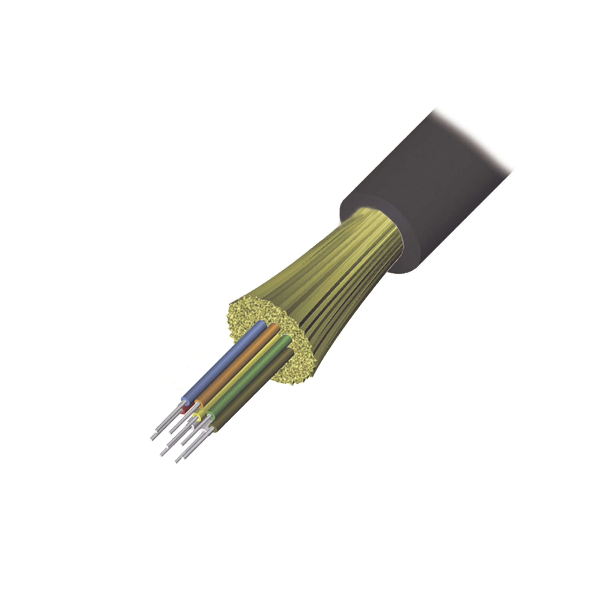 Cable de Fibra Óptica de 6 hilos, Interior/Exterior, Tight Buffer, No Conductiva (Dieléctrica), LS0H, Multimodo OM4 50/125 optimizada, 1 Metro