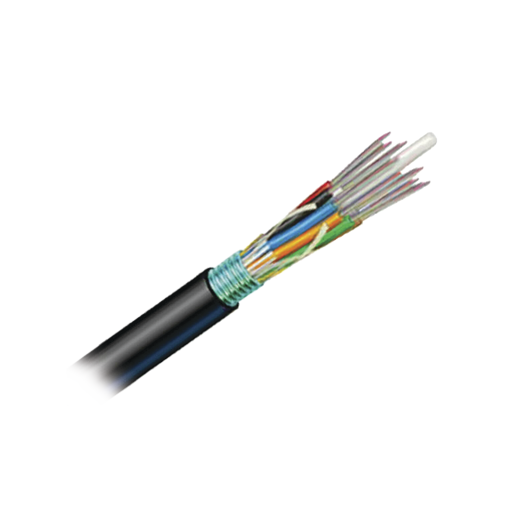Cable de Fibra Óptica de 12 hilos, OSP (Planta Externa), Armada, Gel, HDPE (Polietileno de alta densidad), Monomodo OS2, 1 Metro