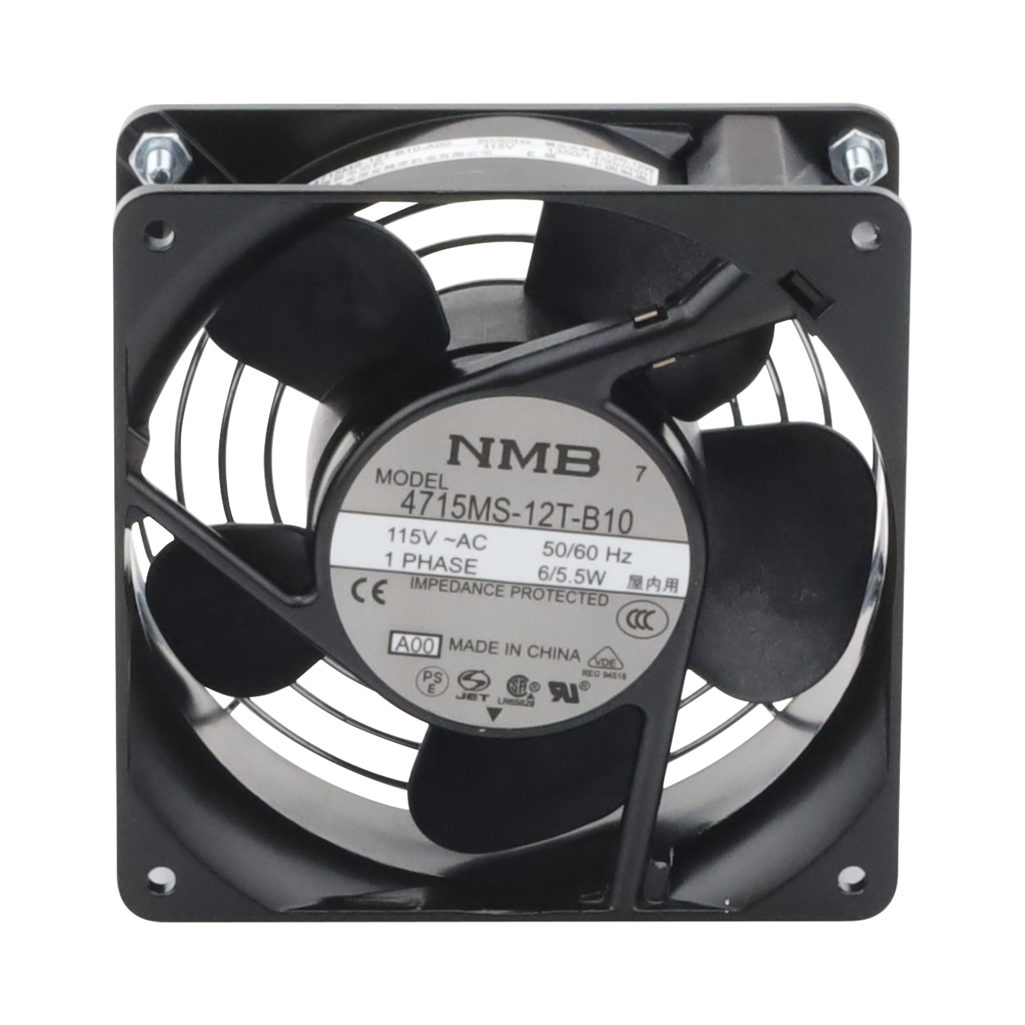 Ventilador Axial Compacto, de 4 Pulgadas, 49 CFM, 115 Vca, De Acero, Color Negro