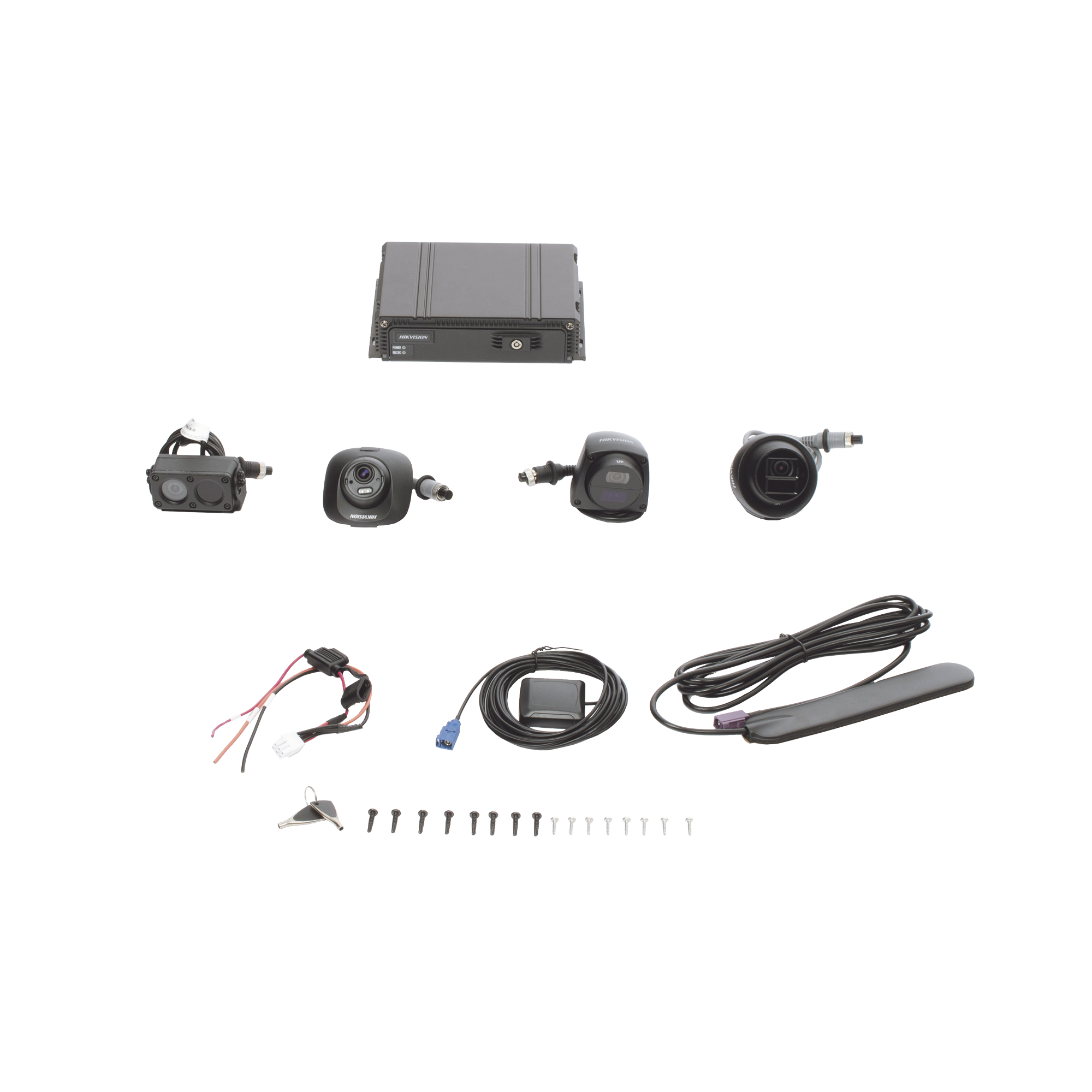 Kit DVR Móvil 1080P / Incluye 4 Cámaras TURBOHD 1080P / Modulo 4G y GPS / Soporta Memoria SD / Visualización por Hik-Connect Teams