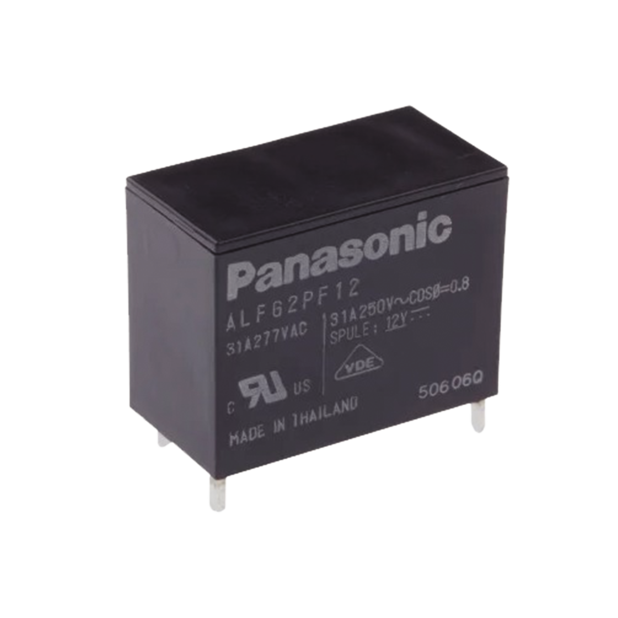 Relevador de 4 pines para tarjetas impresas Through-Hole de 12 Vcc, 31 Amp.