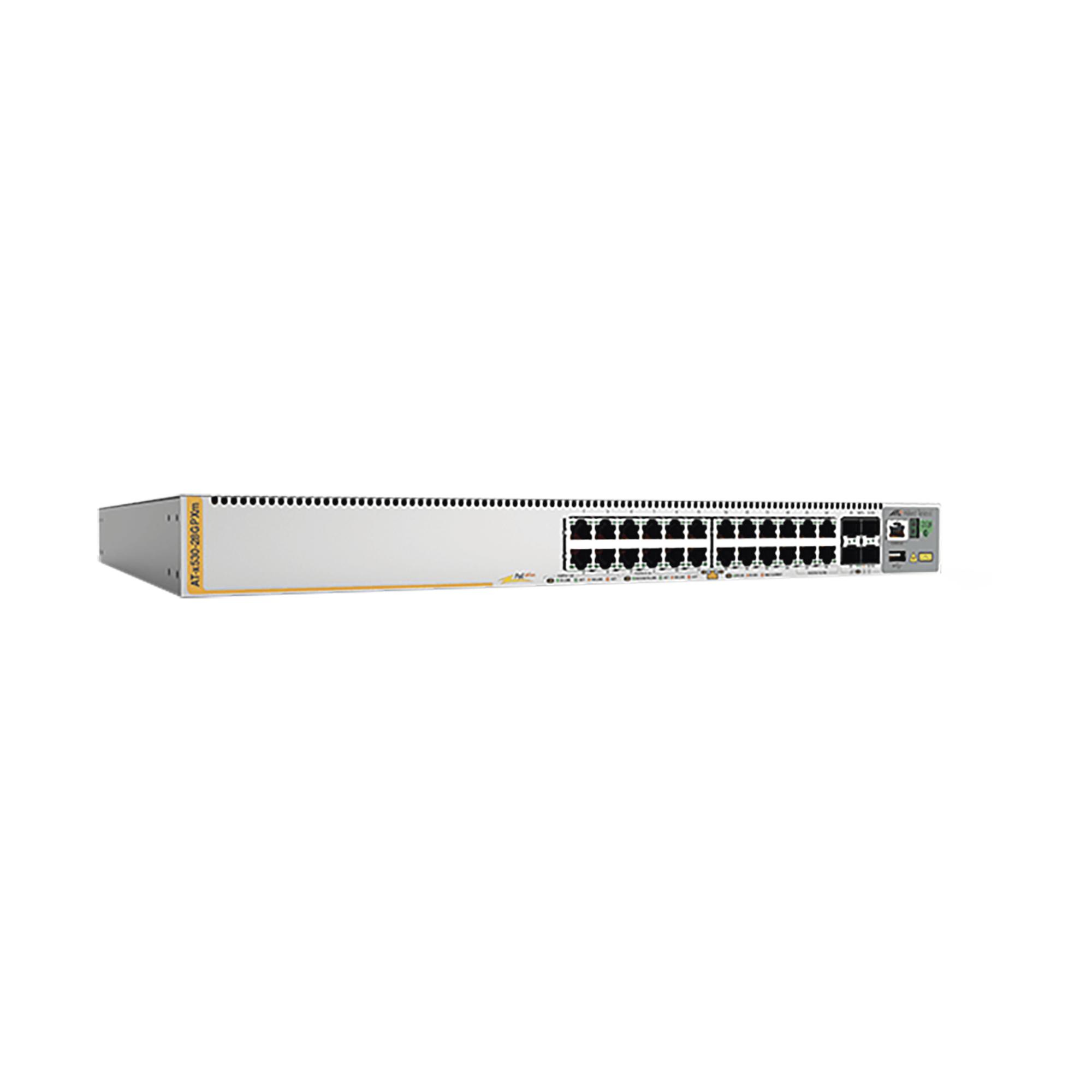 Switch PoE+ Stackeable Capa 3, 20 puertos 10/100/1000 Mbps + 4 x 100M/1G/2.5/5G-T + 4 puertos SFP+ 10 G, hasta 740 W, fuente redundante