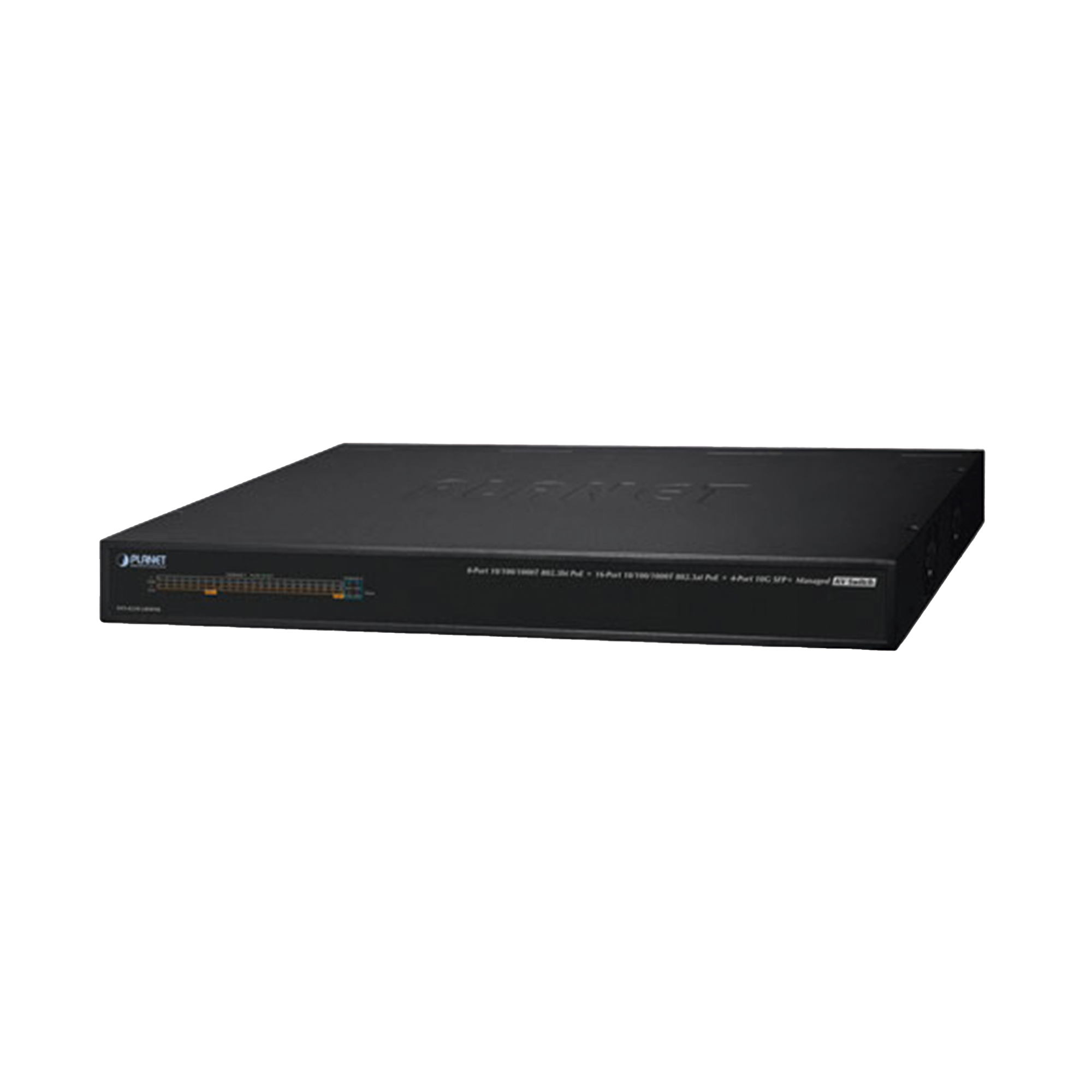 Switch AV Profesional para Integraciones Audiovisuales, , 8 Puertos PoE Gigabit 802.3bt, 16 Puertos PoE Gigabit 802.3at, 4 Puertos SFP 10 G, Hasta 450 W de Potencia