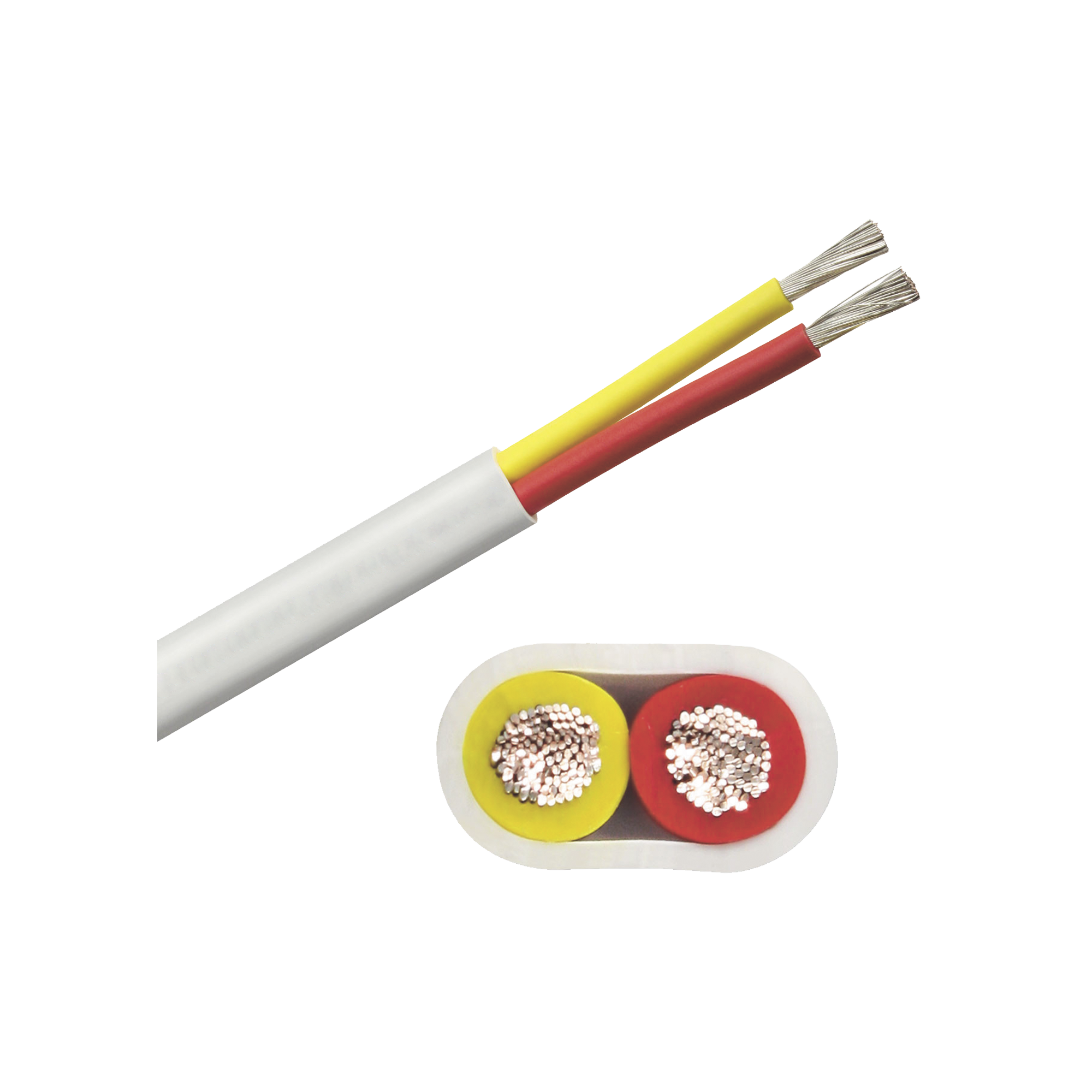 Rollo de cable plano grado marino calibre 10, de 2 conductores (rojo y amarillo) de 100 pies (30.48 m).