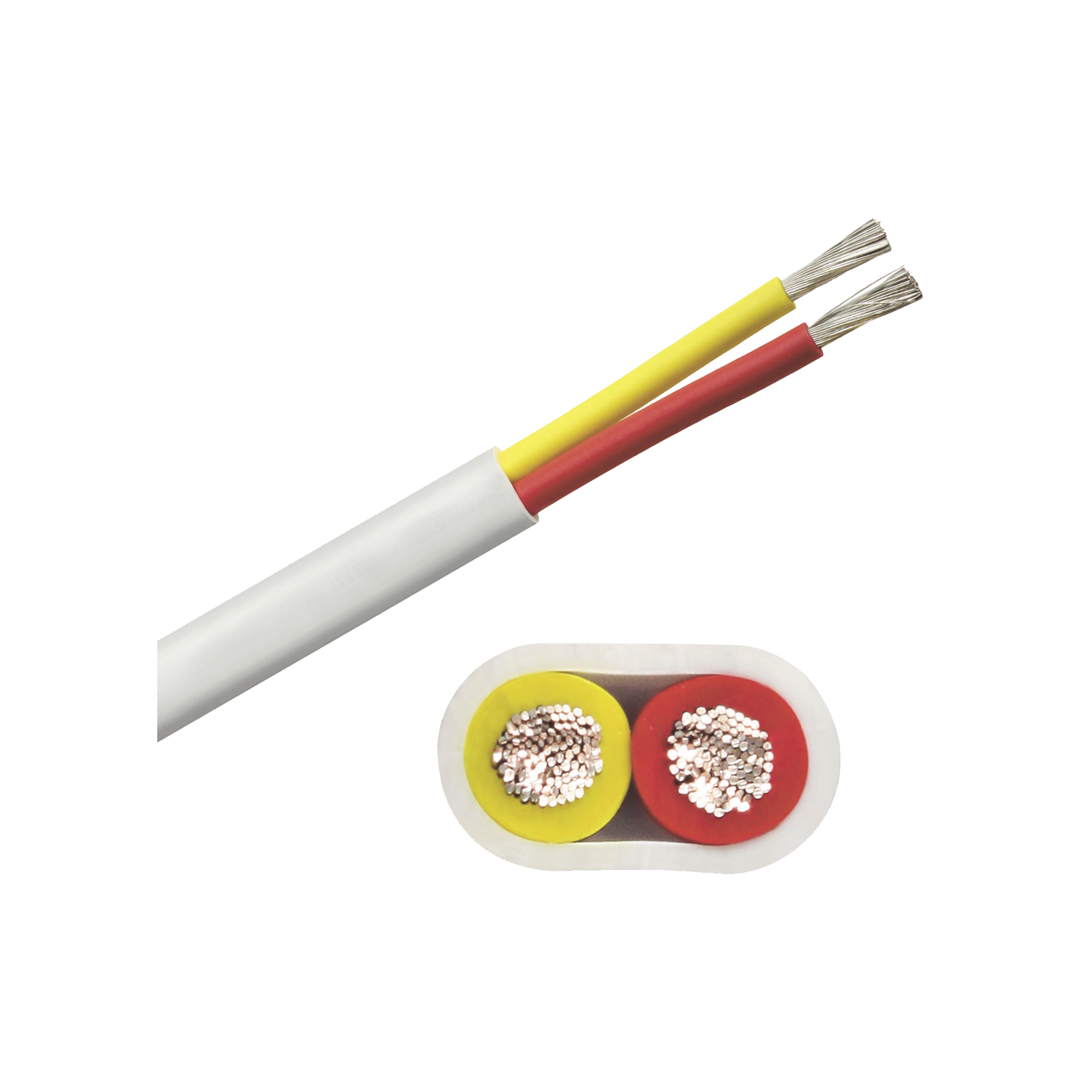 Rollo de cable plano grado marino calibre 10, de 2 conductores (rojo y amarillo) de 500 pies (152.4 m).