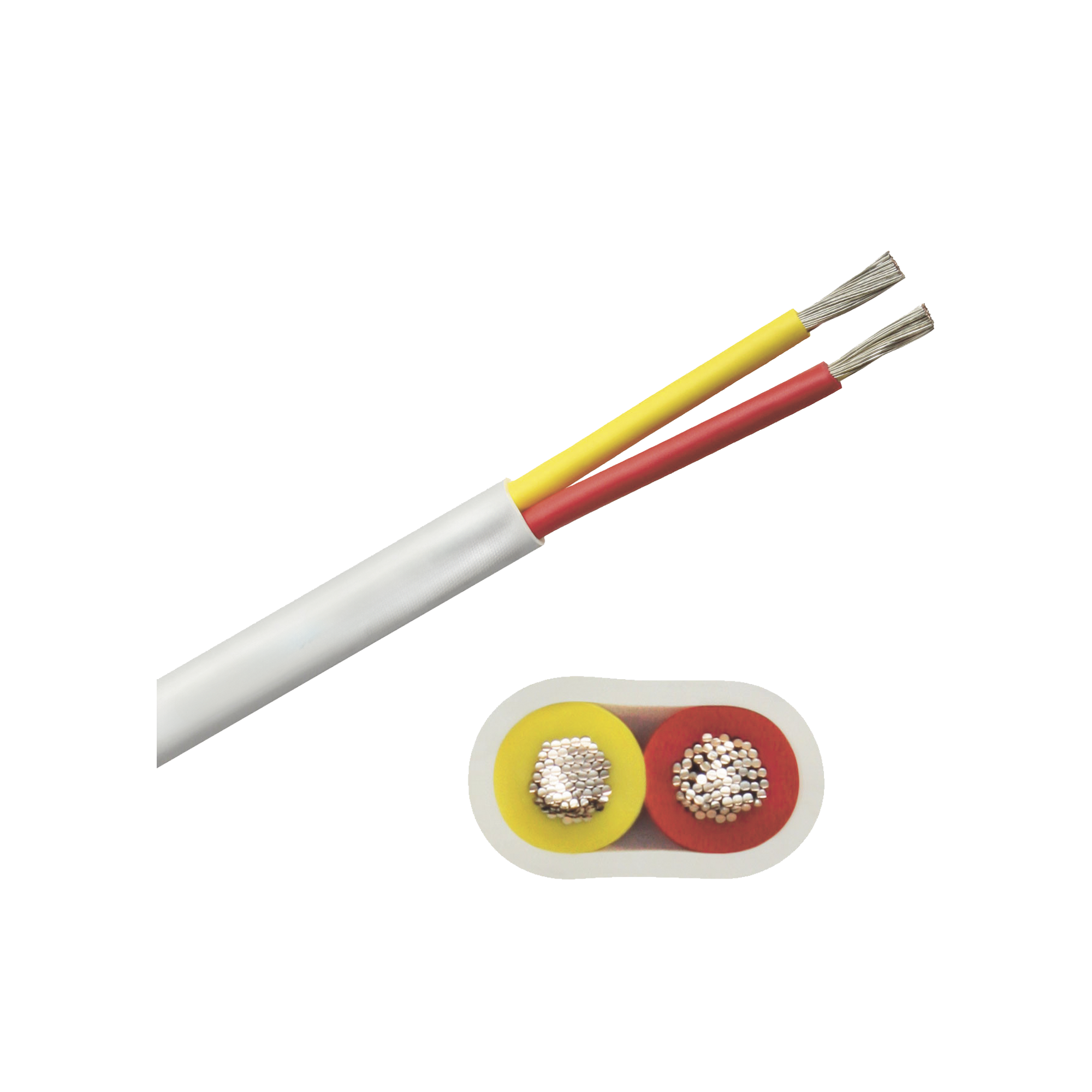 Rollo de cable plano grado marino calibre 12, de 2 conductores (rojo y amarillo) de 500 pies (152.4 m).