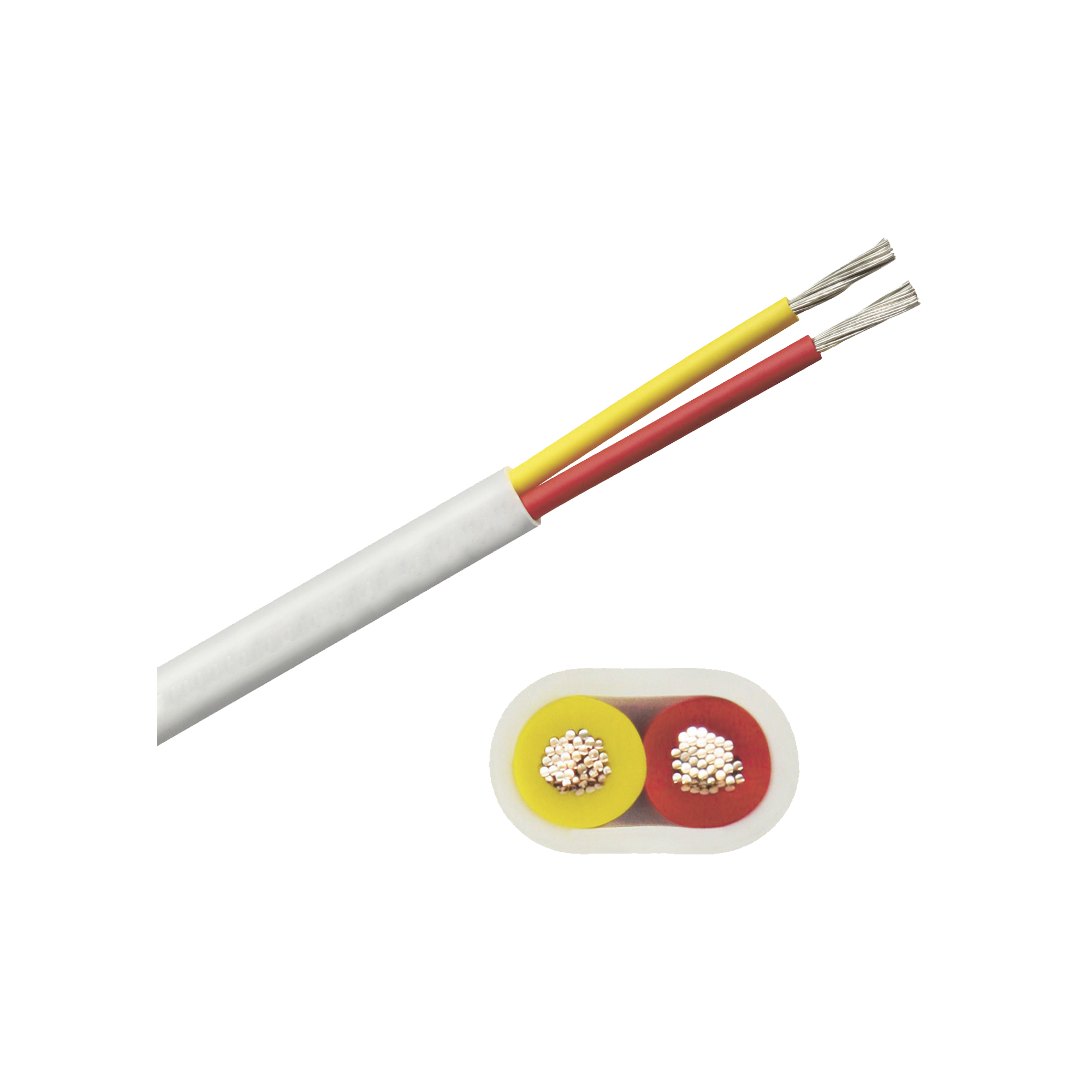 Rollo de cable plano grado marino calibre 14, de 2 conductores (rojo y amarillo) de 100 pies (30.48 m).
