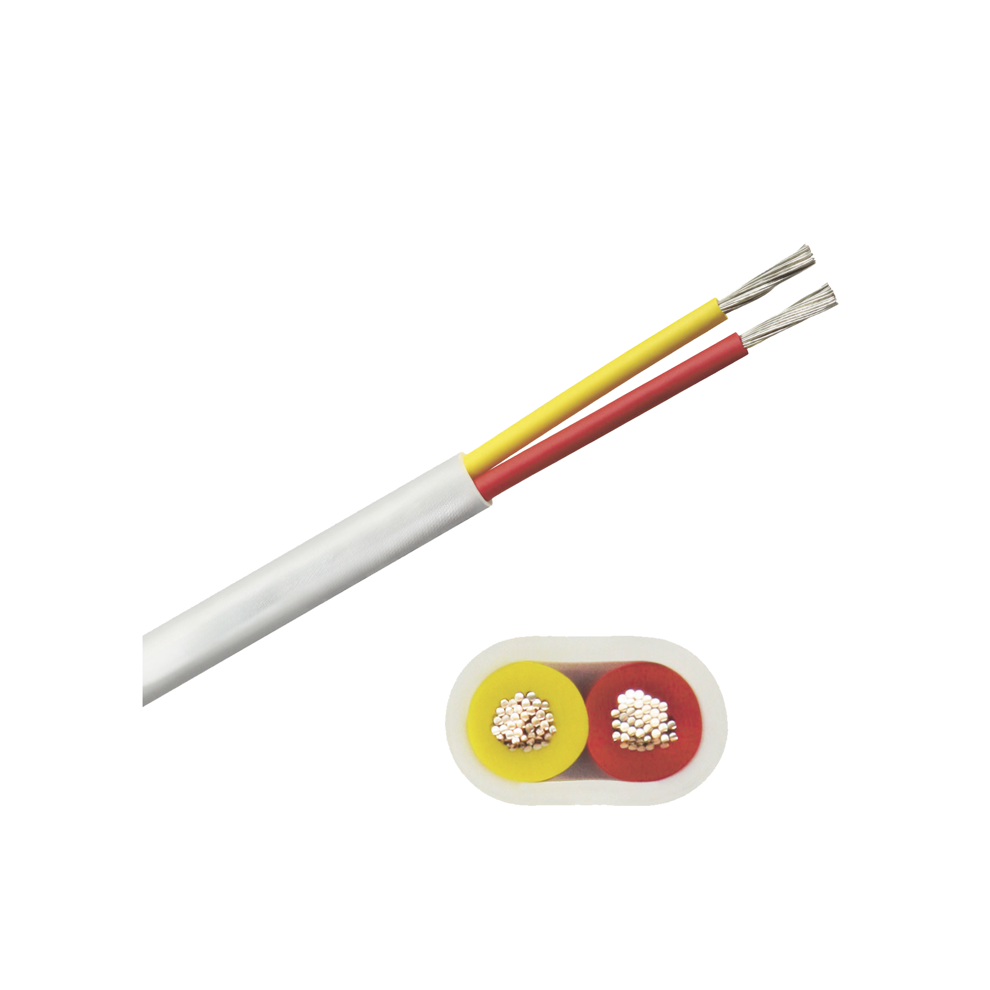 Rollo de cable plano grado marino calibre 14, de 2 conductores (rojo y amarillo) de 250 pies (76.2 m)