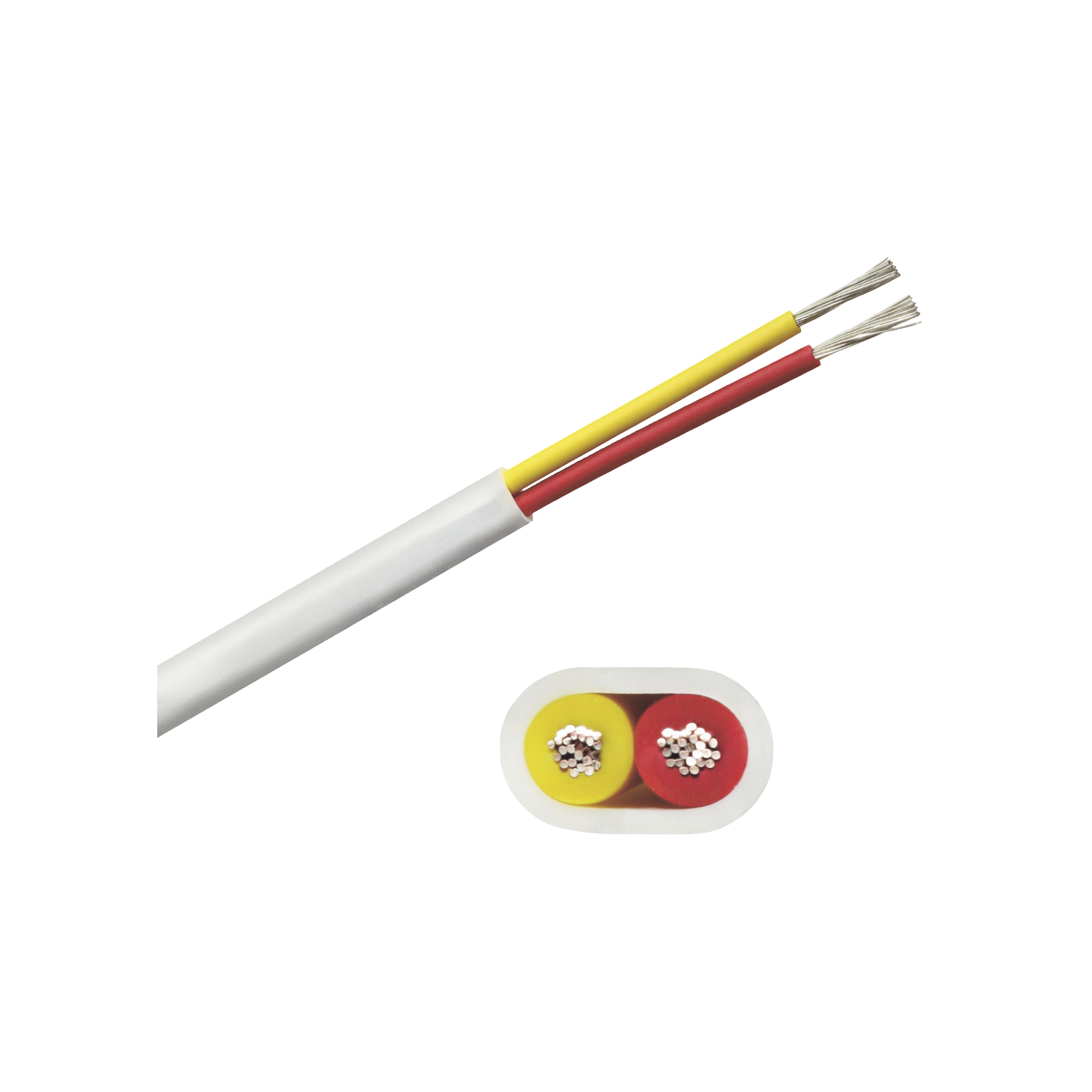 Rollo de cable plano grado marino calibre 16, de 2 conductores (rojo y amarillo) de 500 pies (152.4 m).