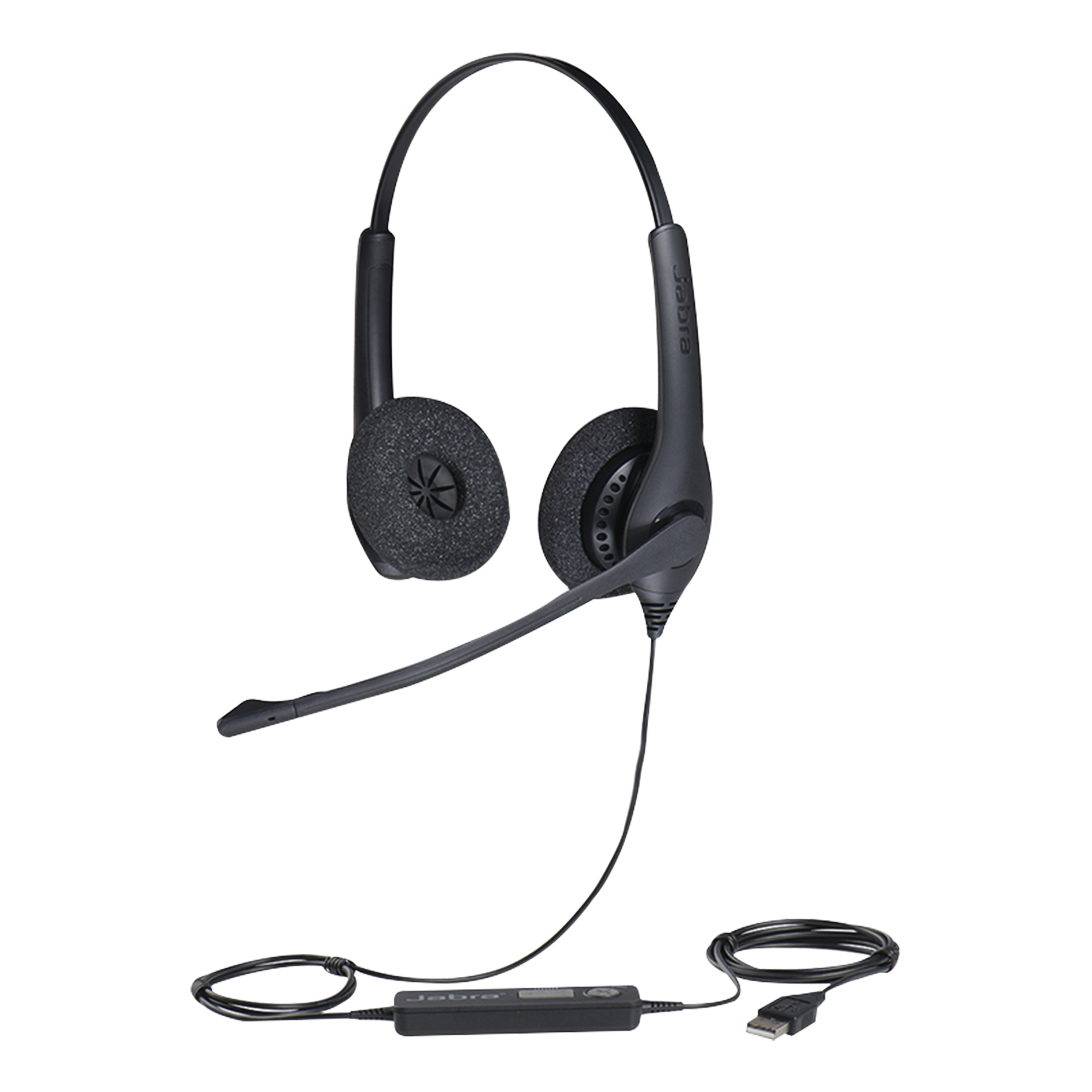Jabra Biz 1500 Duo, auricular profesional con cancelación de ruido, ideal para contact center con conexión USB (1559-0159)