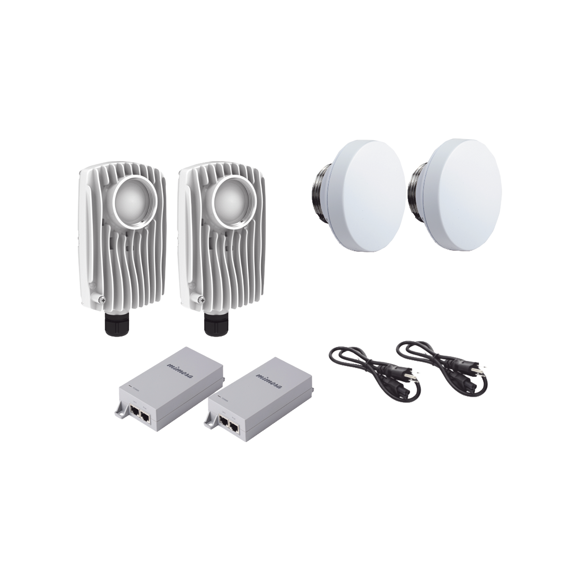 Kit de 2 radios C6X con 2 antenas de (12 dBi), rango de frecuencia extendida (4.9 a 6.4 GHz),  incluye inyector POE, cable de alimentación y 2 FLEXIMOUNT-XL para alineación, distancia de hasta 3 km