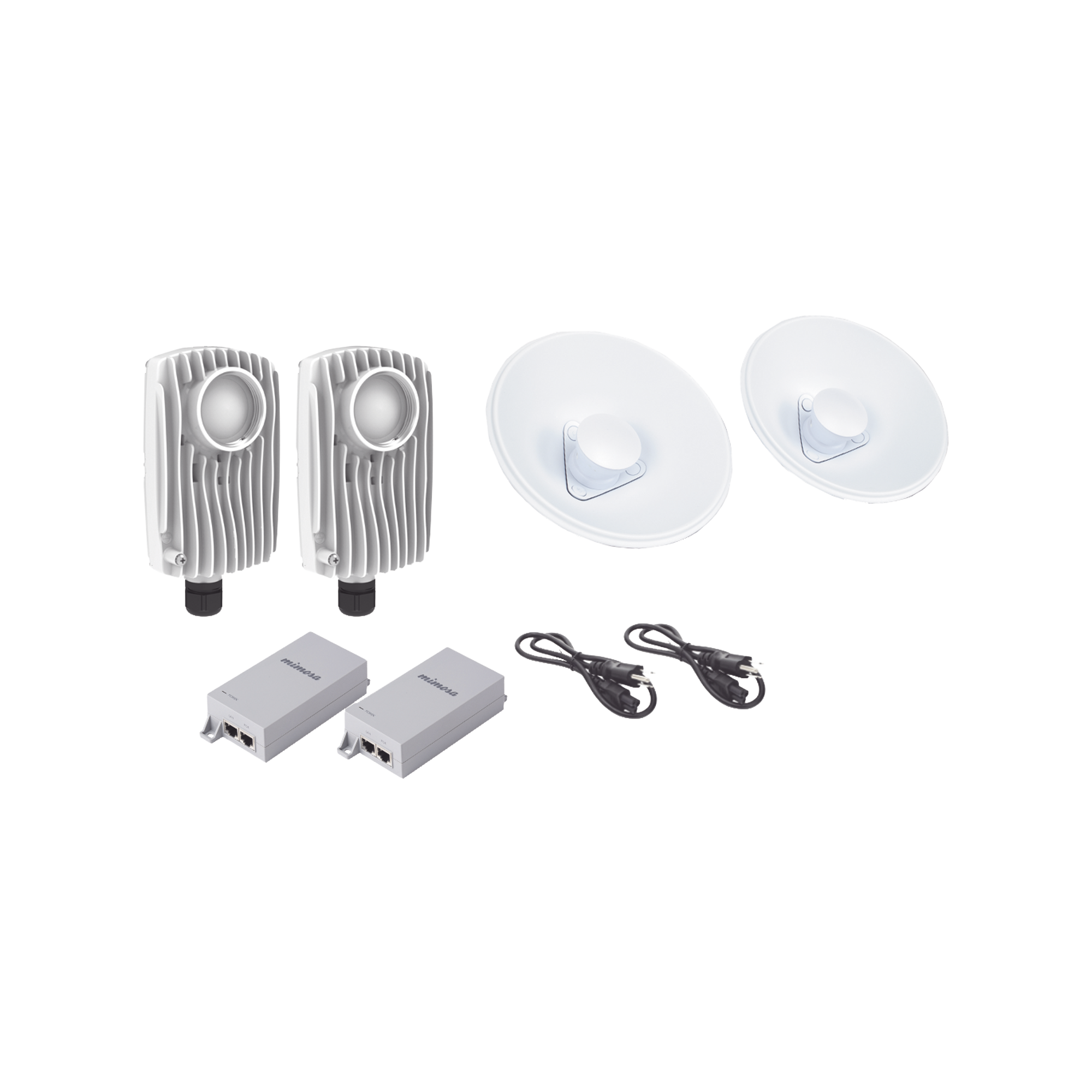 Kit de 2 radios C6X con 2 antenas de (20 dBi), rango de frecuencia extendida (5.1 a 6.4 GHz),  incluye inyector POE, cable de alimentación y 2 FLEXIMOUNT-XL para alineación, distancia de hasta 3 km
