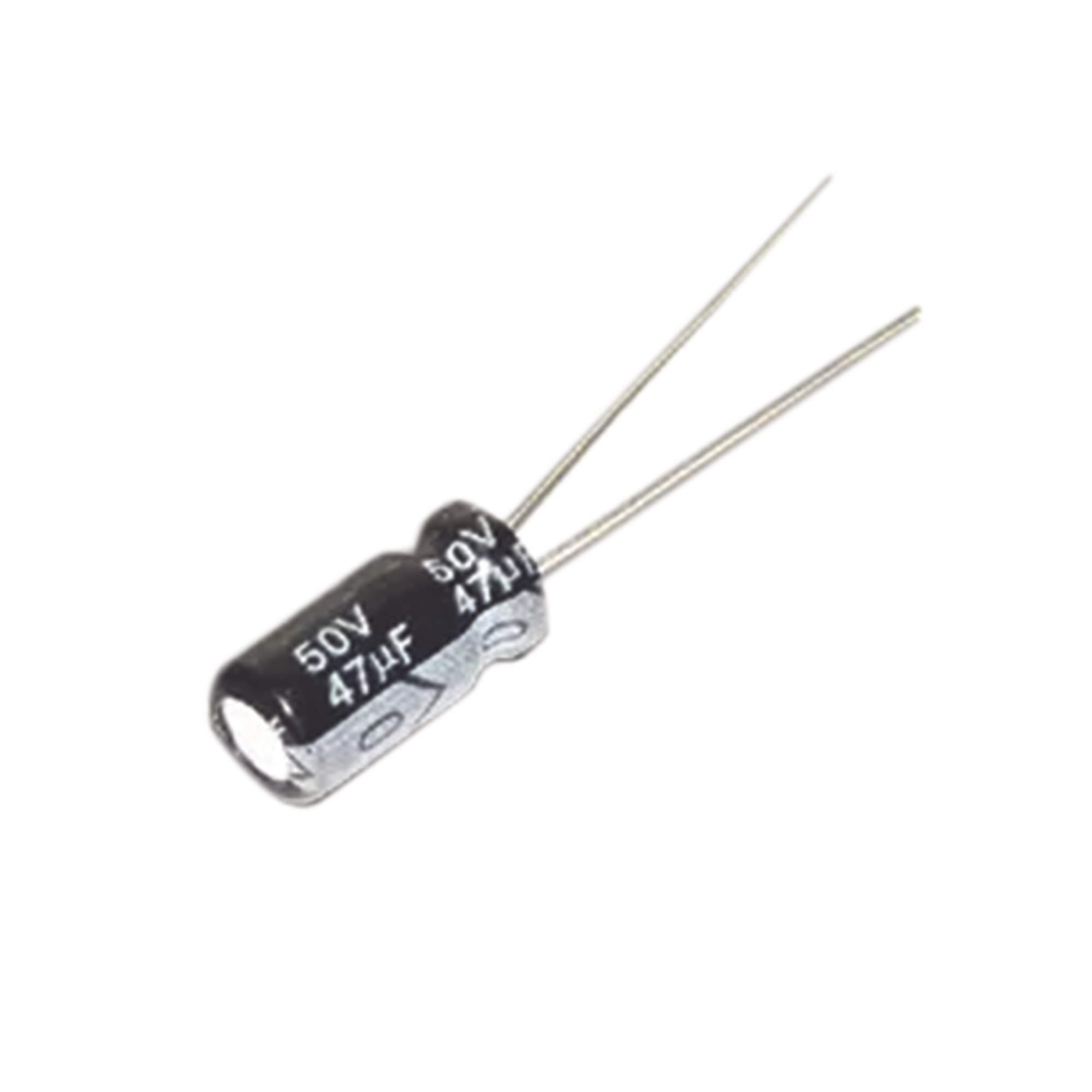 Capacitor Electrolítico de Aluminio, Radial de 47 µFd, 50 Vcc, 105 °C, 6.3 x 11 mm.