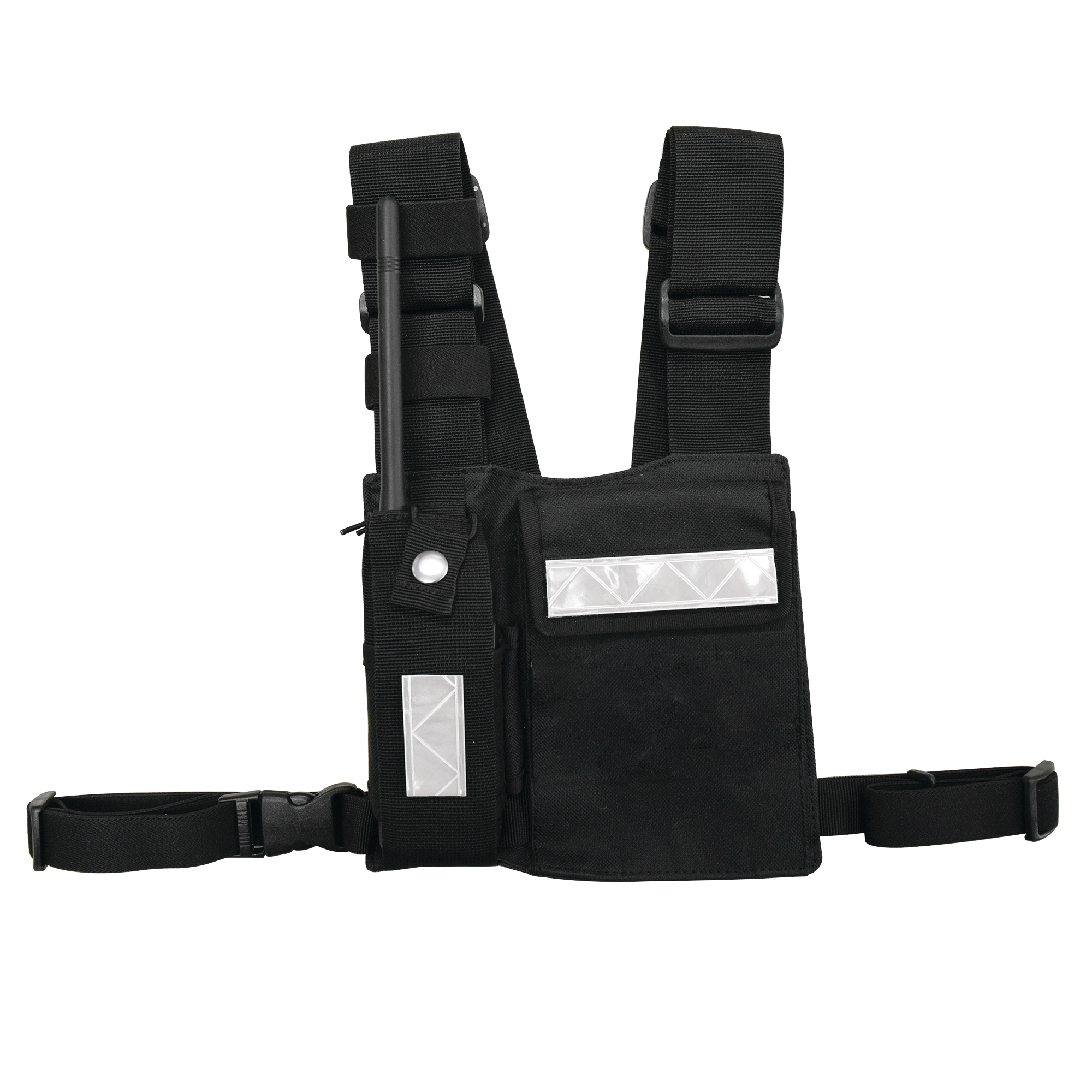 Pechera Universal Sin Logo con Soporte para Radio y Bolígrafo más Bolsa con Cinta Adherente para su Seguridad.