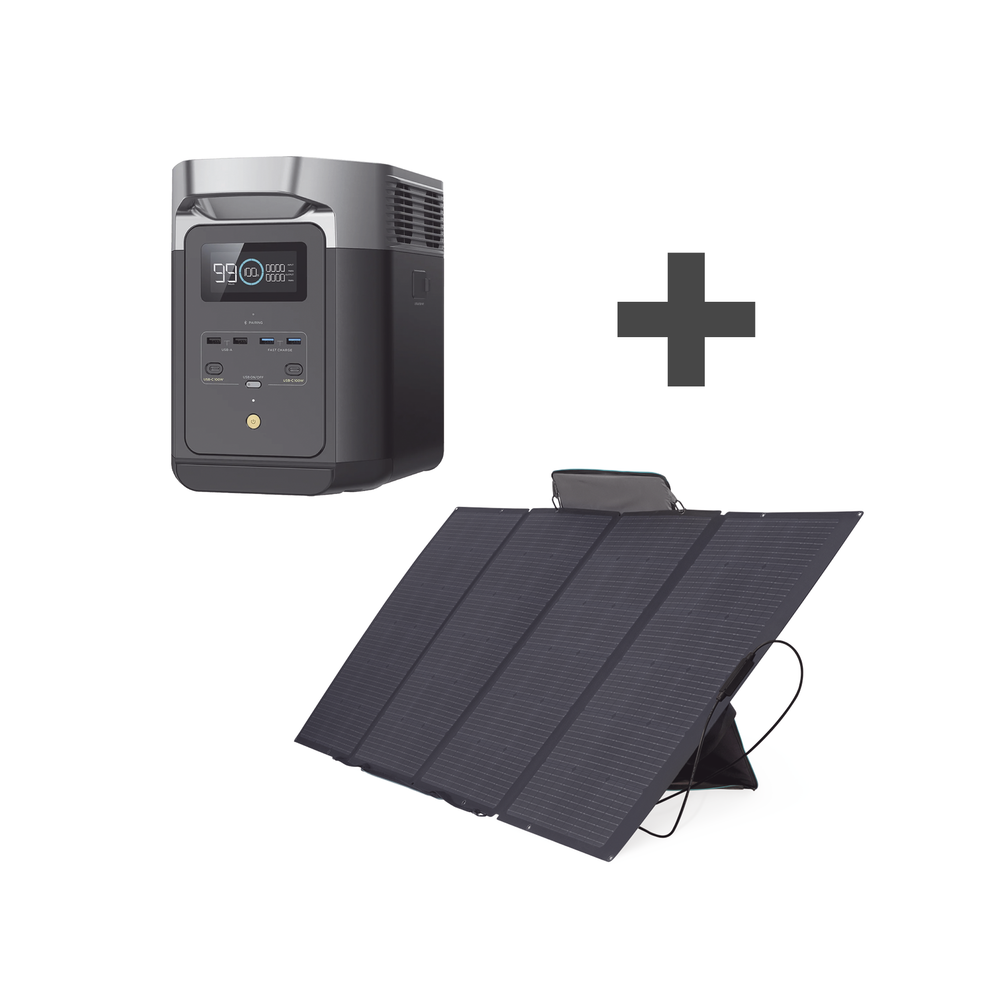 Kit de Estación de Energía Portátil 2048Wh + Panel Solar Flexible 400W