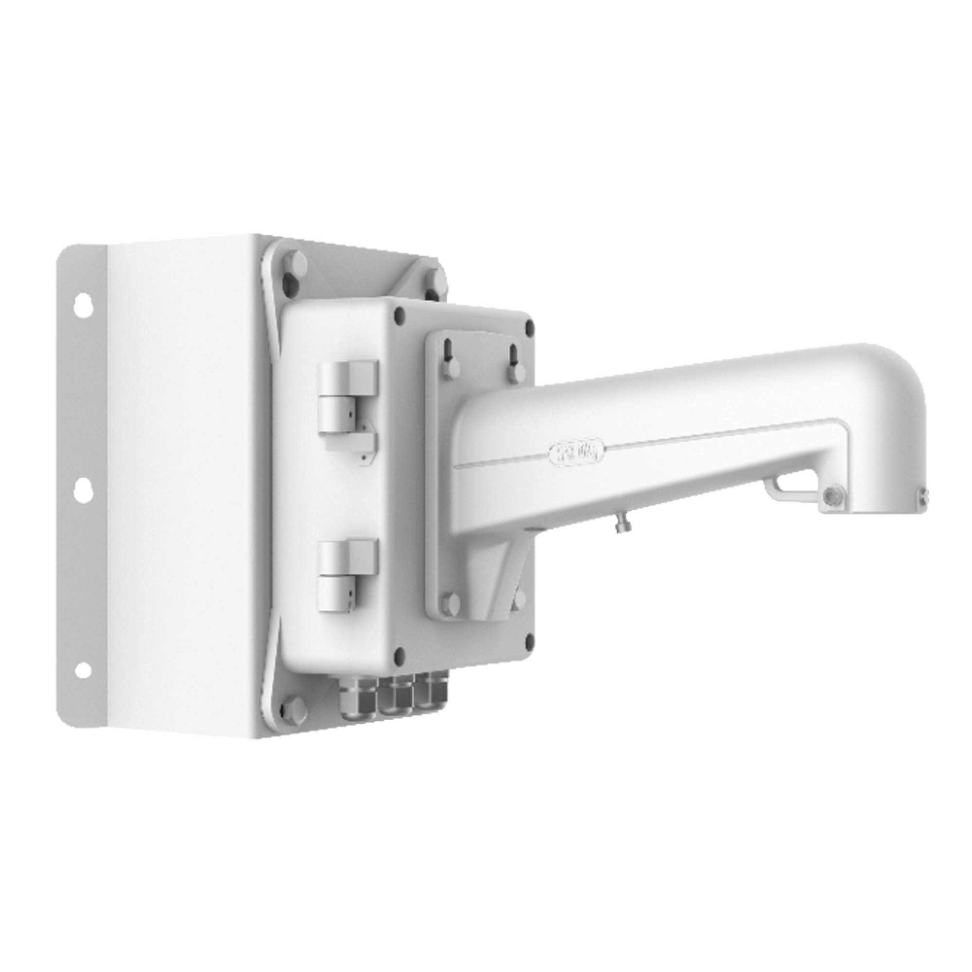 Montaje de Esquina con Caja de Conexión para Domos PTZ epcom y HIKVISION / Fabricado con Aleación de Aluminio y Acero