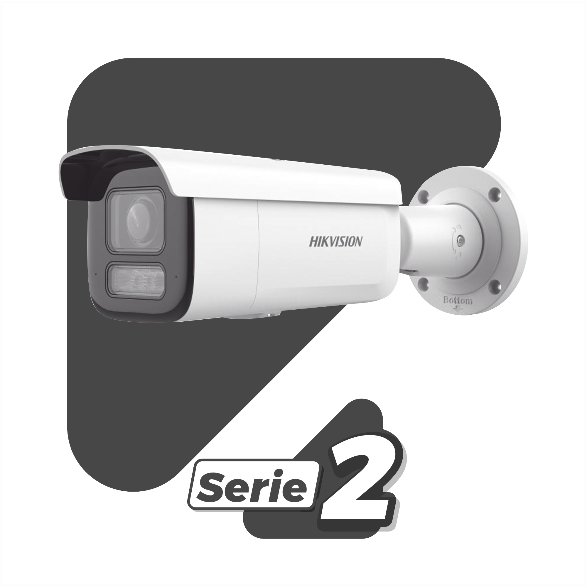 [Dual Light + 2 Micrófonos Integrados] Bala IP 2 Megapixel / Lente Mot. 2.8 a 12 mm / 60 mts Luz Blanca + 60 mts IR / ACUSENSE / Exterior IP67 / IK10 / WDR 120 dB / PoE+  / Alarmas I/O / Micro SD / Metal / IK10 / ACUSEARCH