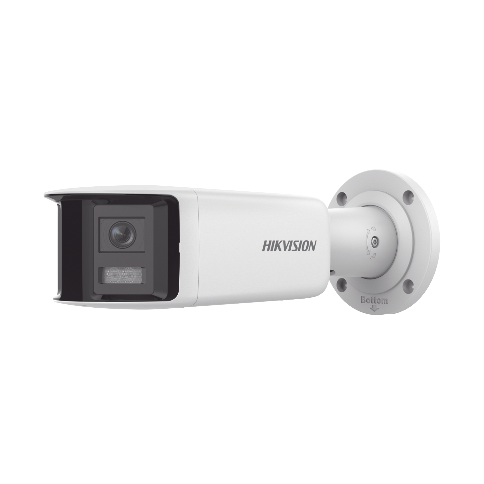 [FlexVu] [ PROTECCIÓN ACTIVA ] Bala IP Panorámica 4 Megapixel / 2 Lentes 2.8 mm (180°) / Imagen a Color 24/7 (ColorVu) / PoE / WDR 130° / IP67 / ACUSENSE / Luz Estroboscópica y Alarma Audible / 40 mts Luz Blanca / Micro SD