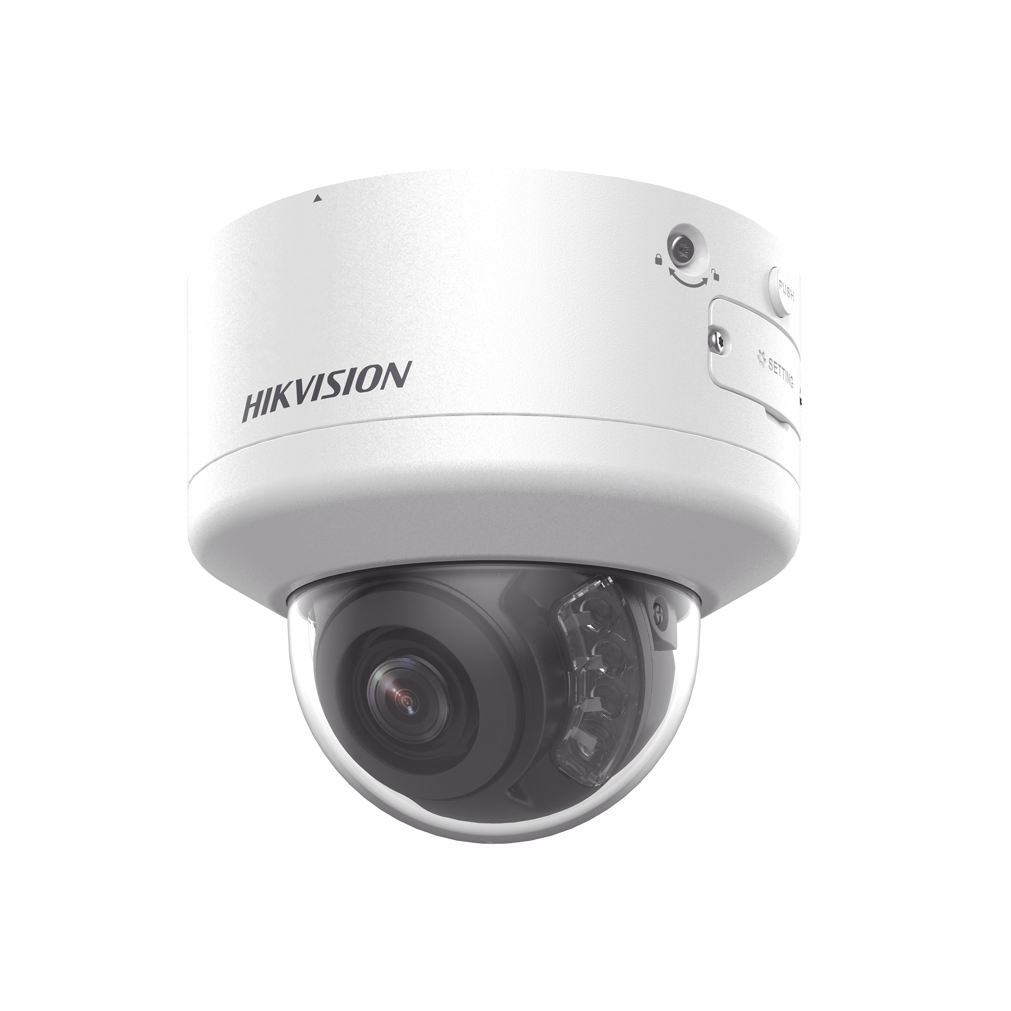 Domo IP 4 Megapixel / Lente Mot. 2.7 a 13.5 mm / Dual Light (40 mts IR + 40 mts Luz Blanca  / Exterior IP66 / IK10  / Audio y Alarma I/O / PoE+ / ONVIF / Micro SD / 4 Analíticos: AcuSense, Deteccion Facial, Conteo de Personas por Cruce y Zona