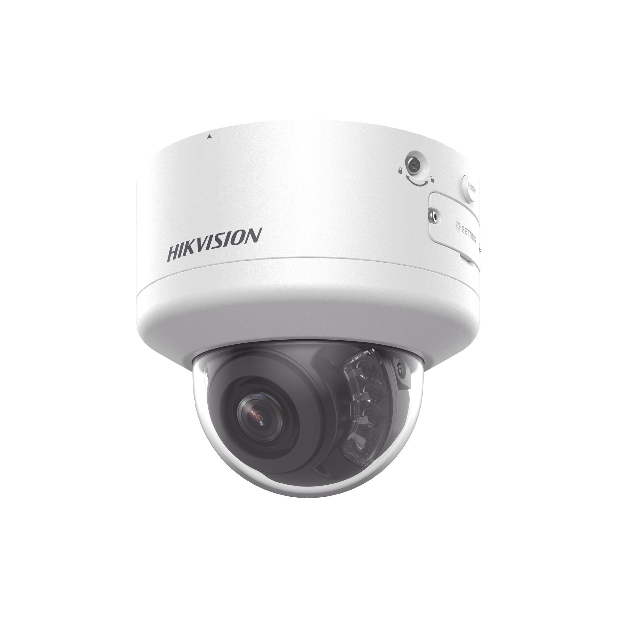 Domo IP 8 Megapixel (4K) / Lente Mot. 2.7 a 13.5 mm / 40 mts IR EXIR / Exterior IP66 / IK10 / DARKFIGHTER / Audio y Alarma I/O / PoE+ / ONVIF / Micro SD / 4 Analíticos: AcuSense, Deteccion Facial, Conteo de Personas por Cruce y Zona
