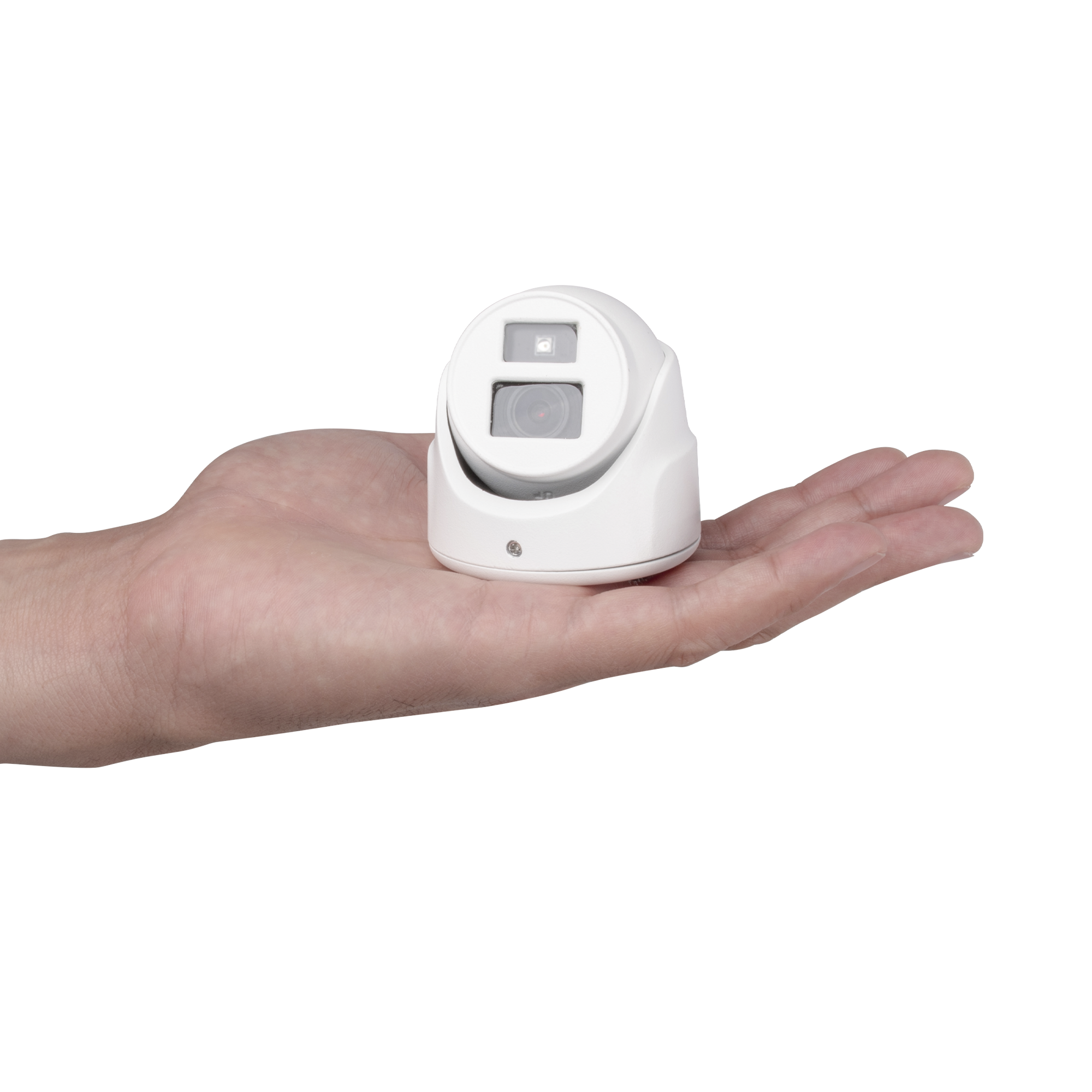 Ultra Mini Turret TURBO 2 Megapixel (1080p) / Gran Angular / Lente 2.8 mm / 20 mts IR EXIR / Exterior IP67 / 4 Tecnologías (TVI / AHD / CVBS) / dWDR / Color Blanco