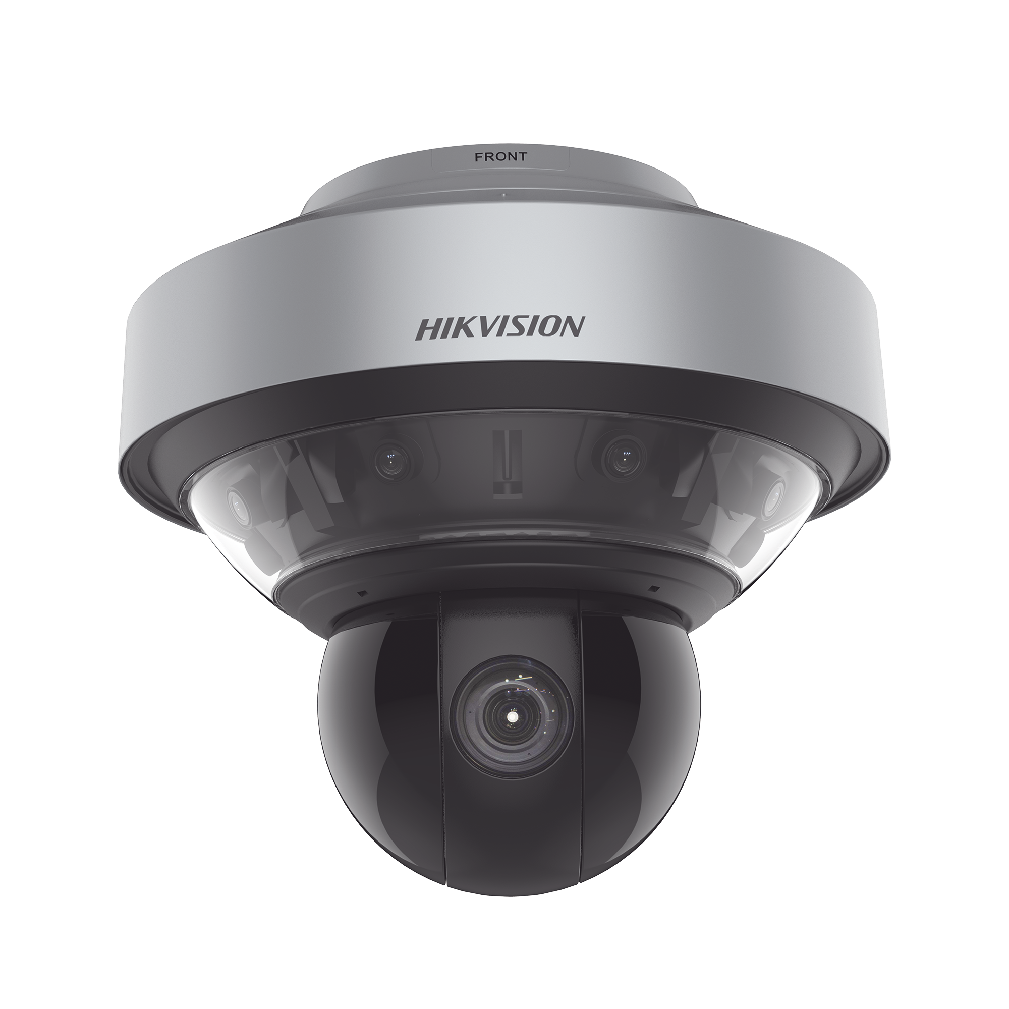 Domo PanoVu series / Vista Panorámica 180° / 4 Lentes de 4 Megapixel + PTZ 4 Megapixel de 40X Zoom / Posicionamiento 3D / IP67 / IK10 / WDR 120 dB / EIS / Autoseguimiento / 250 mts IR / 36 VCD